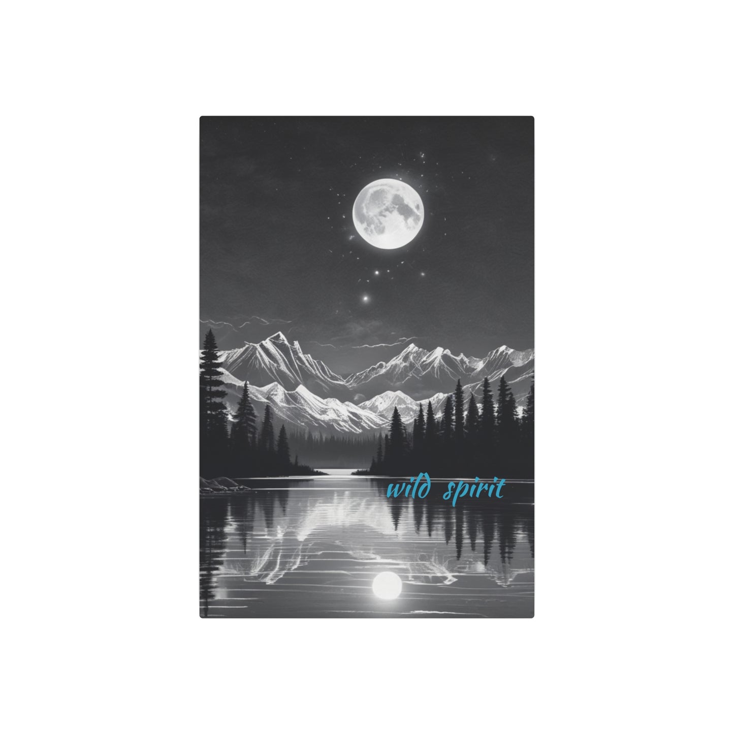 Metal Art Sign Moon and Stars Reflection Design