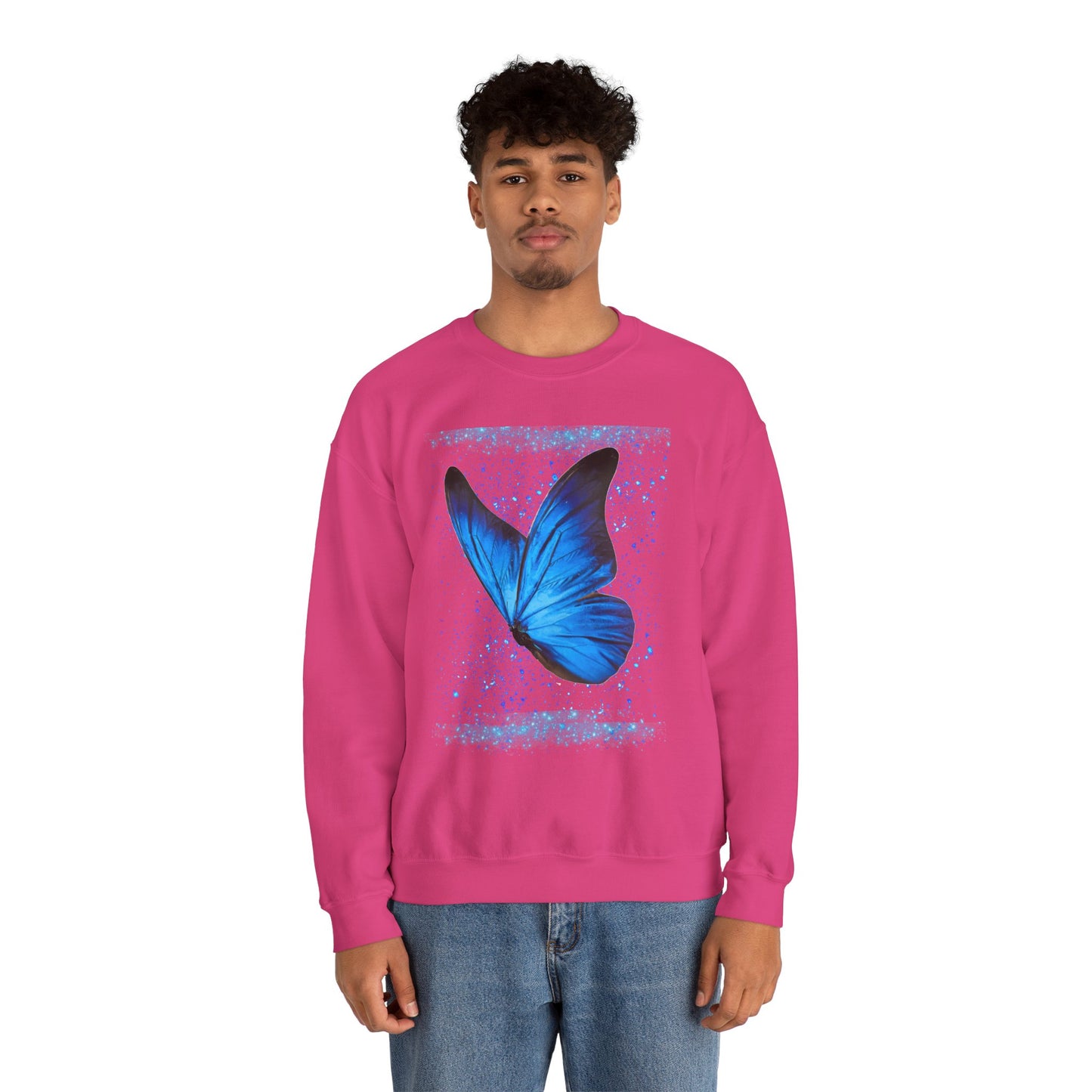 Sparkle Blue Butterfly Unisex Sweatshirt - Heavy Blend Crewneck