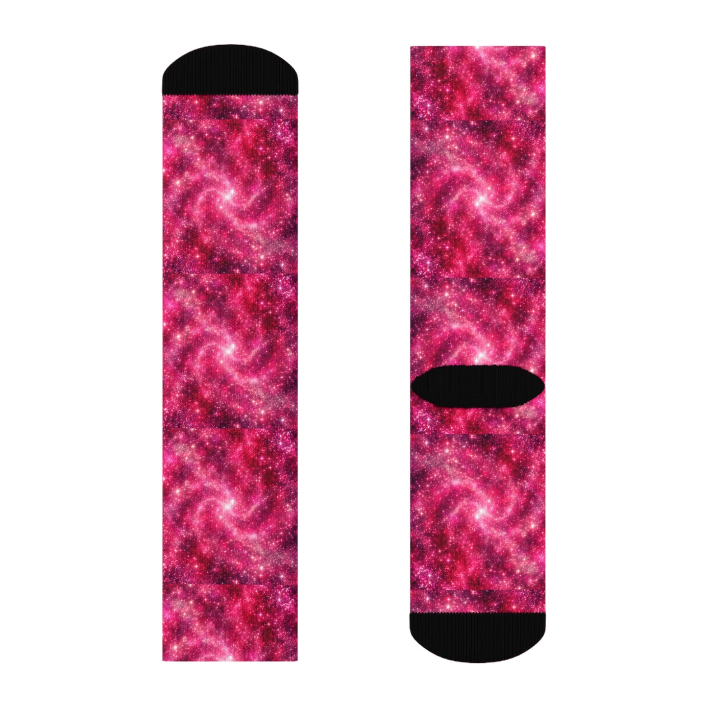 Cosmic Swirl Crew Socks - Vibrant Galaxy Design for Space Lovers