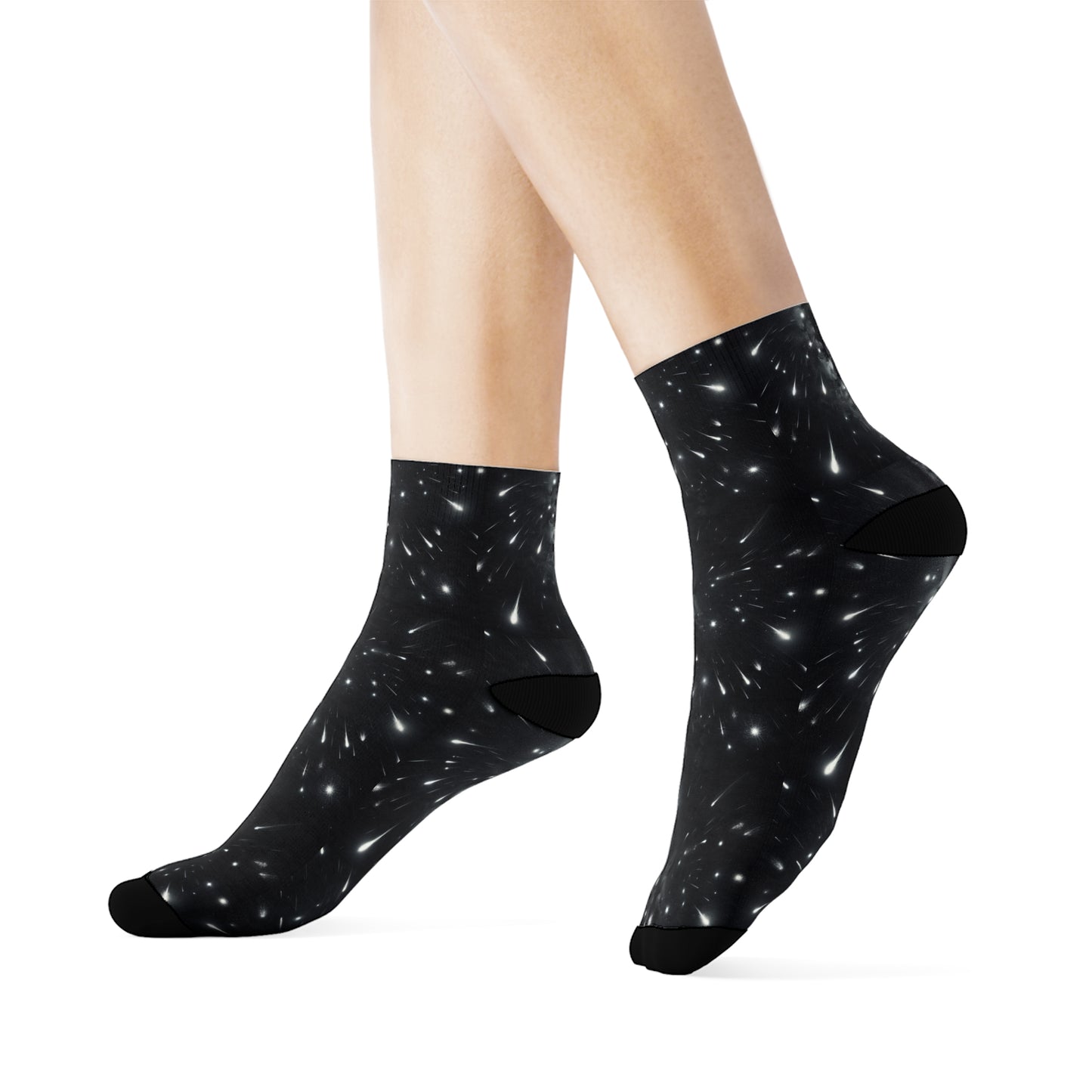 Cosmic Space Crew Socks - Stylish Galactic Design for Everyday Wear