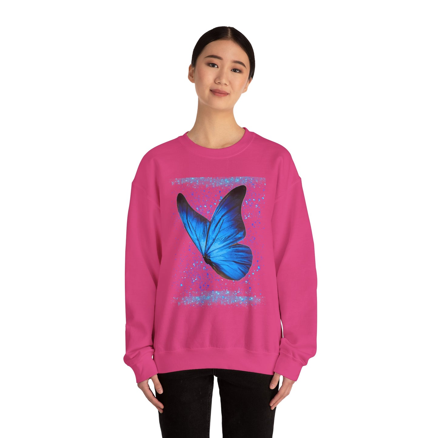 Sparkle Blue Butterfly Unisex Sweatshirt - Heavy Blend Crewneck