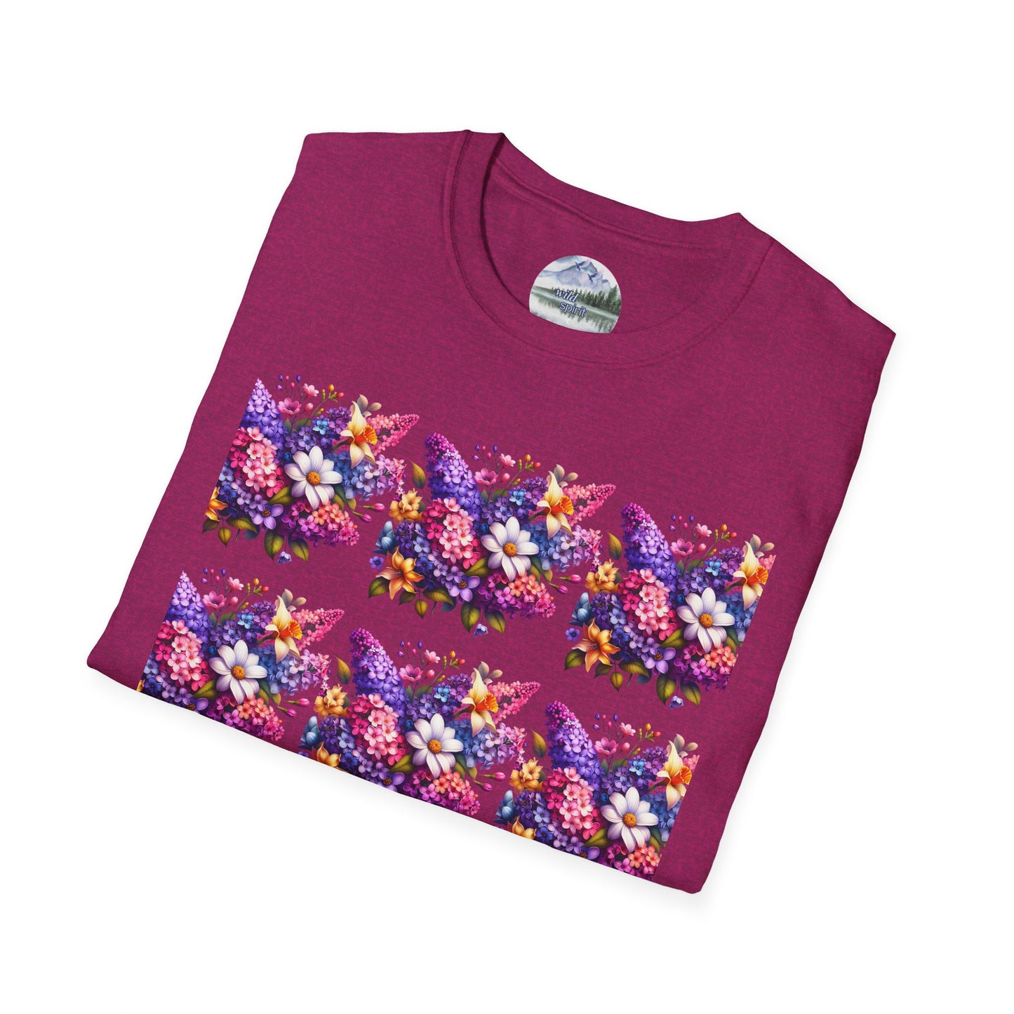 Floral Pattern Unisex Softstyle T-Shirt - Vibrant Spring Design