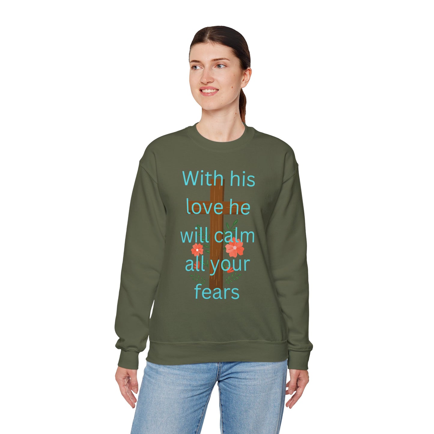 Christian Cross Floral Unisex Sweatshirt