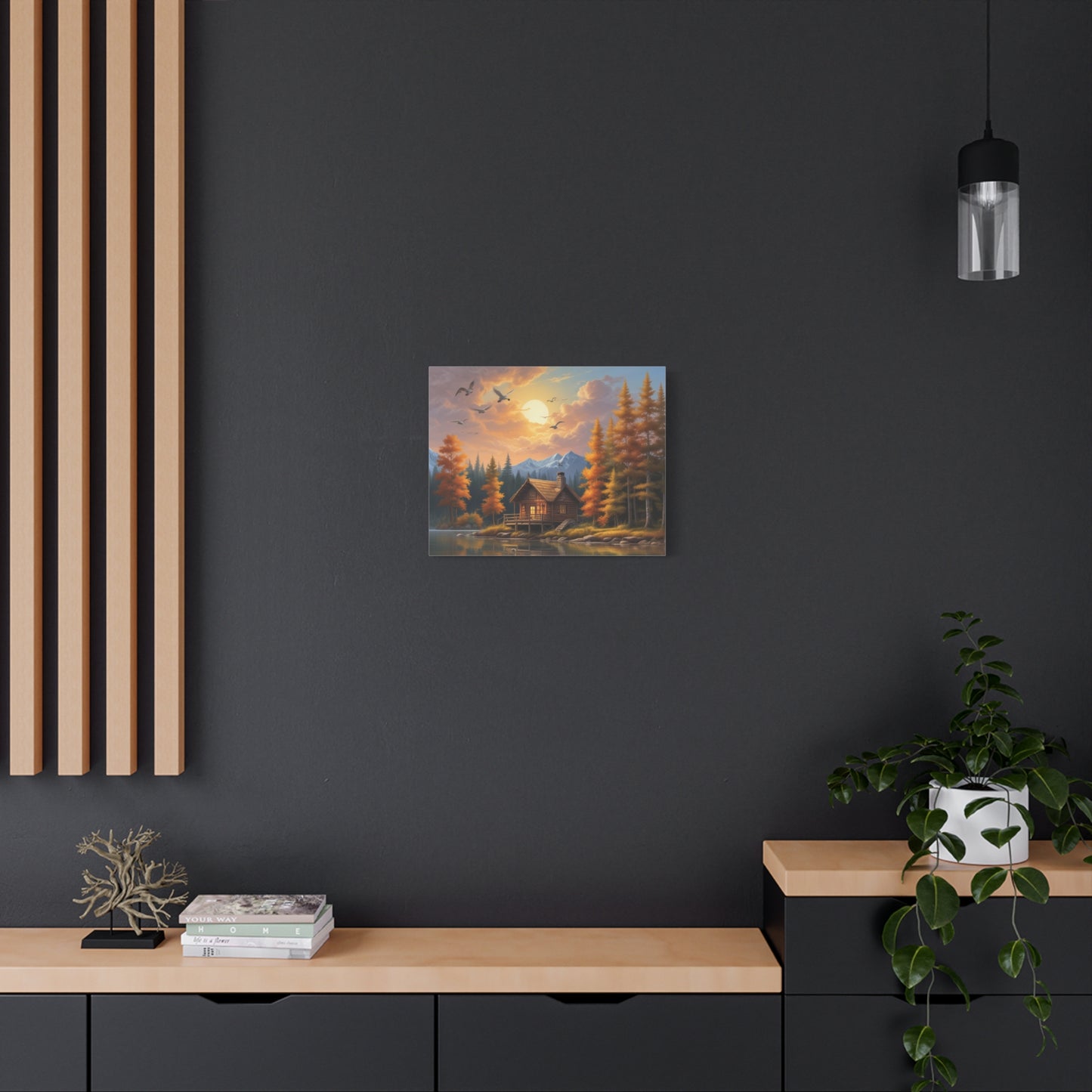 Canvas Wall Art Cabin by the Lake