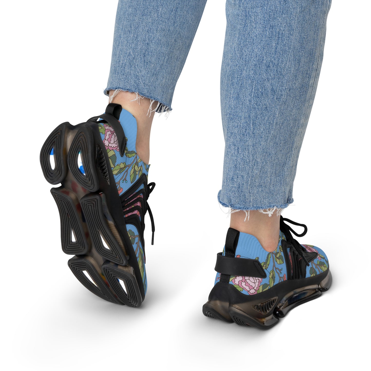 Floral Women's Mesh Sneakers | Lightweight Athletic Shoes, Fashion Sneakers, Casual Footwear, Spring Style, Gift for Her