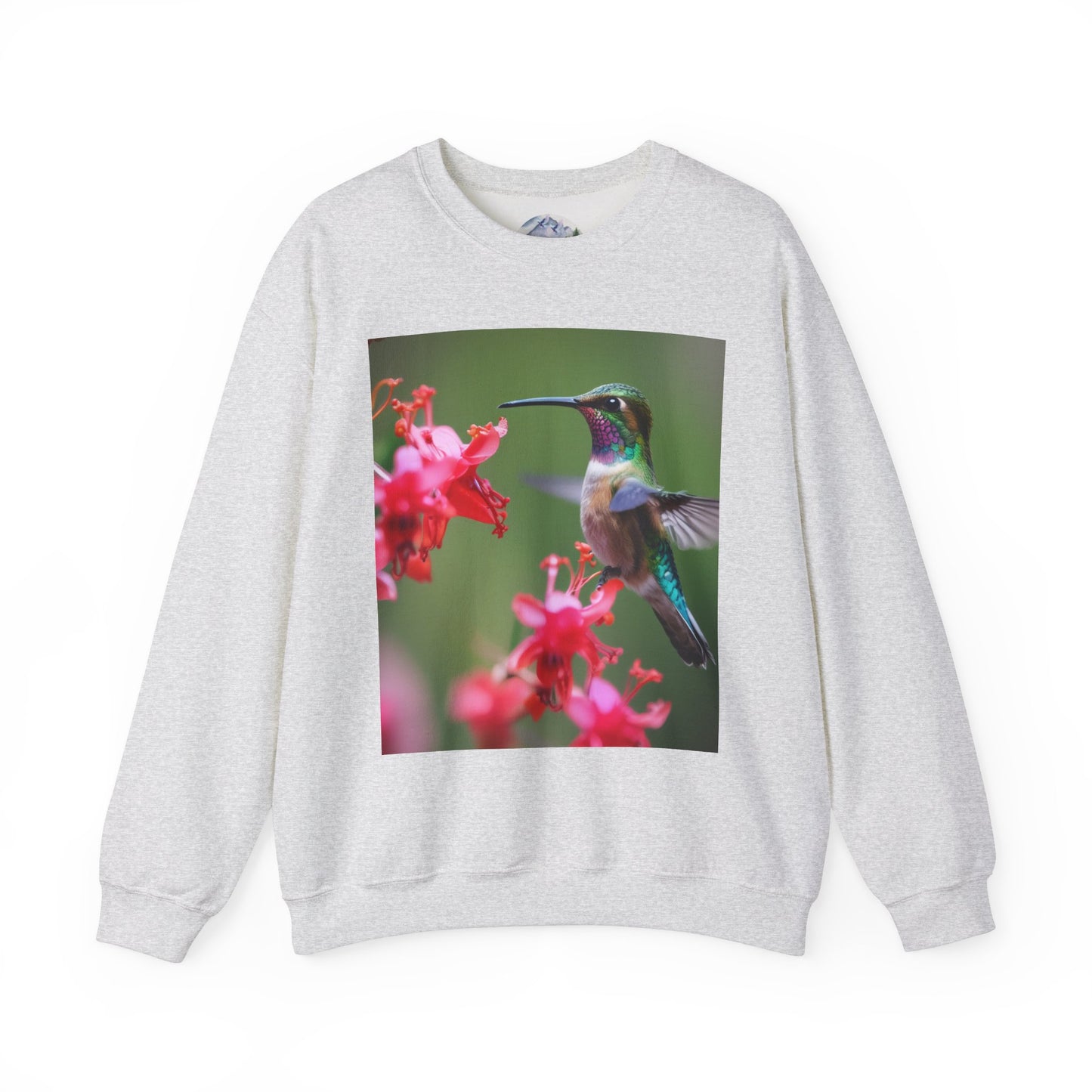 Fly free hummingbird & floral crewneck sweatshirt