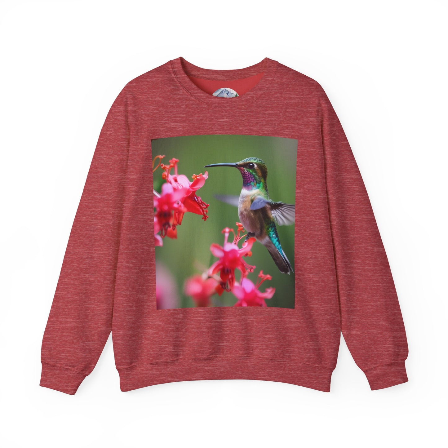 Fly free hummingbird & floral crewneck sweatshirt
