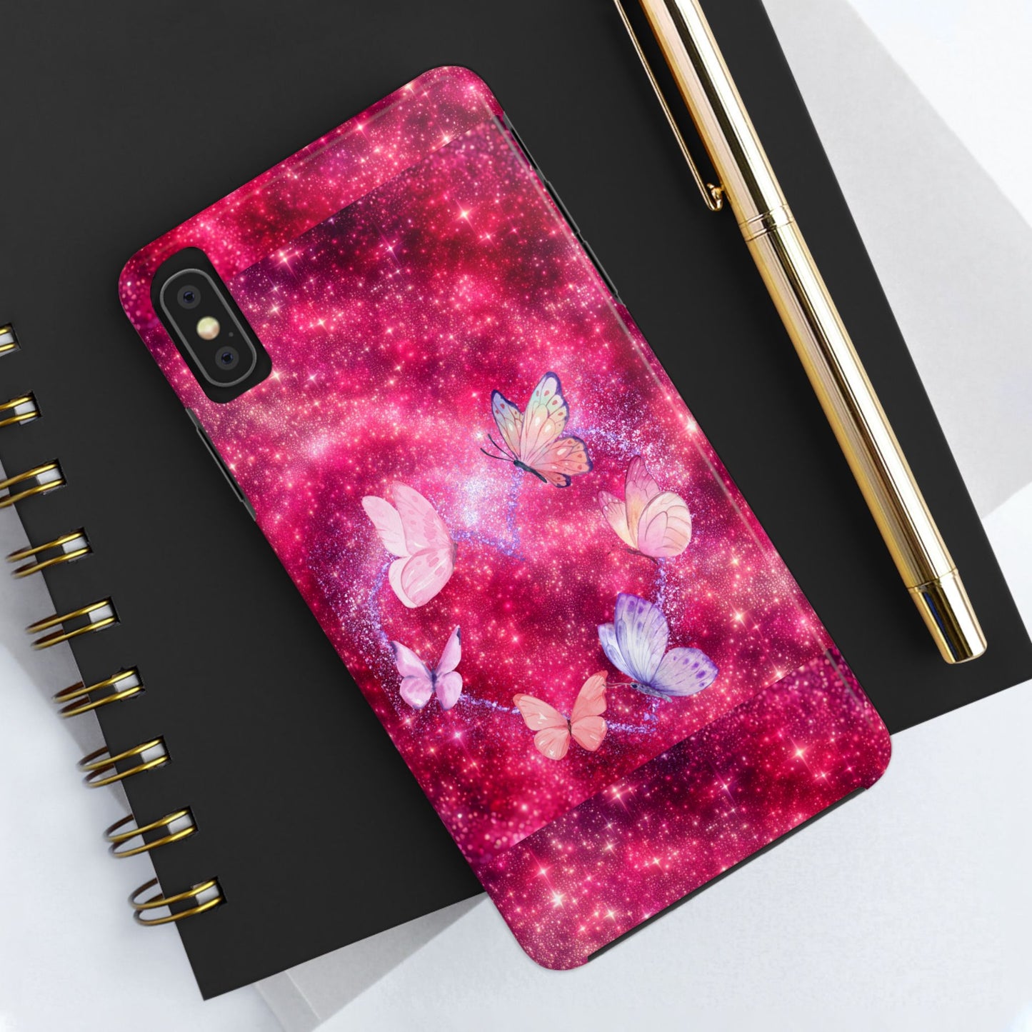 Butterfly Heart Tough Phone Cases - Vimentins Day Sparkly Design