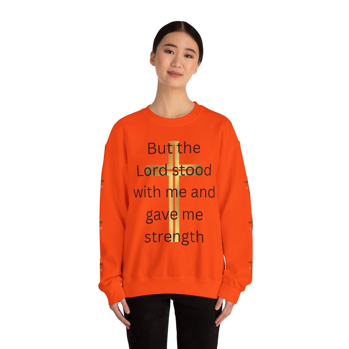 Golden Cross Unisex Sweatshirt - But The Lord Stood With Me