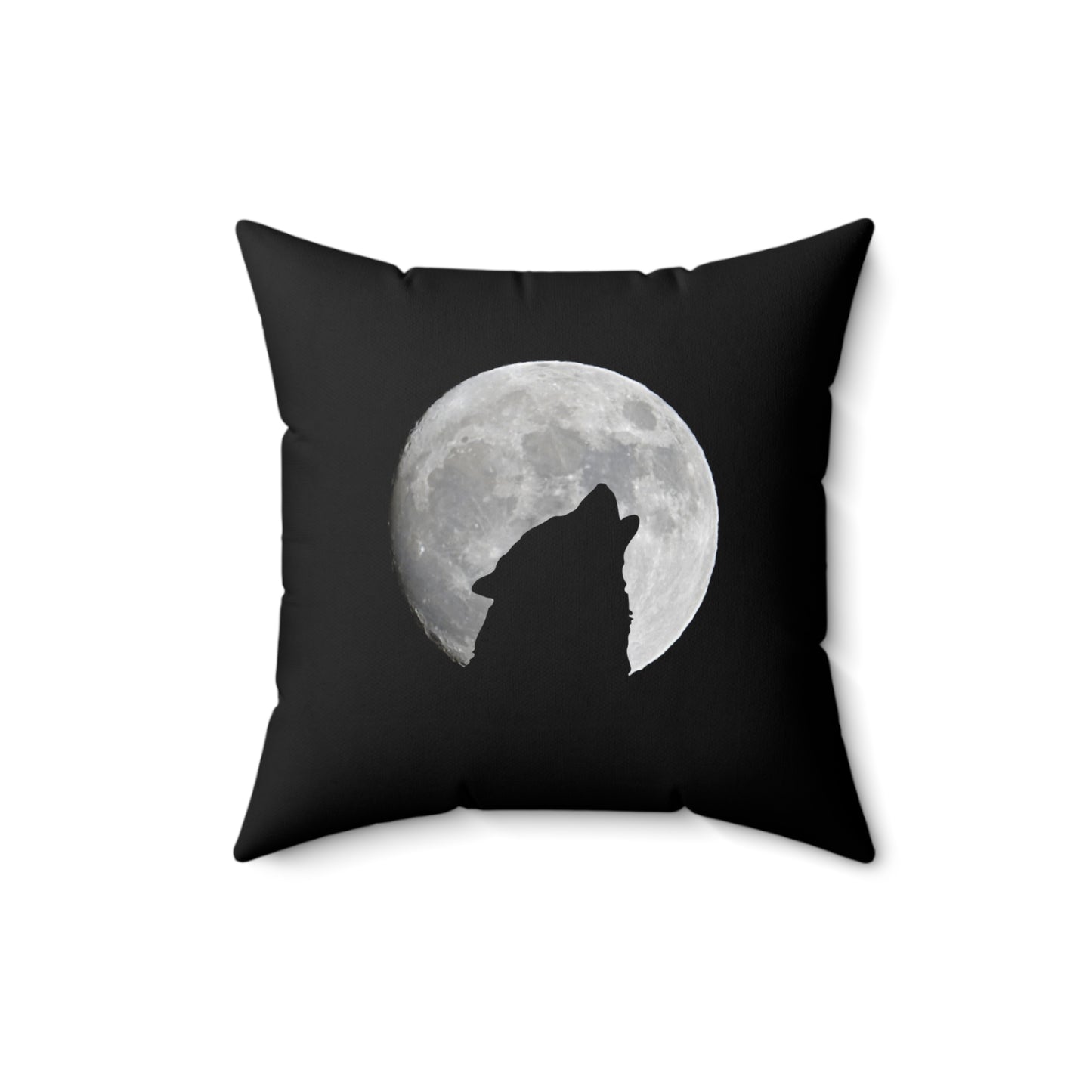 Howling Wolf Moon Square Pillow - Cozy Home Decor for Animal Lovers