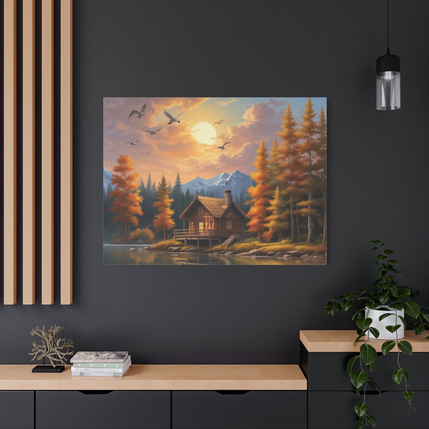 Canvas Wall Art Cabin by the Lake