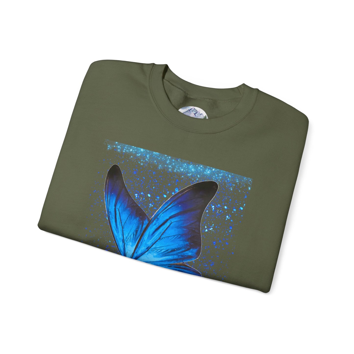 Sparkle Blue Butterfly Unisex Sweatshirt - Heavy Blend Crewneck