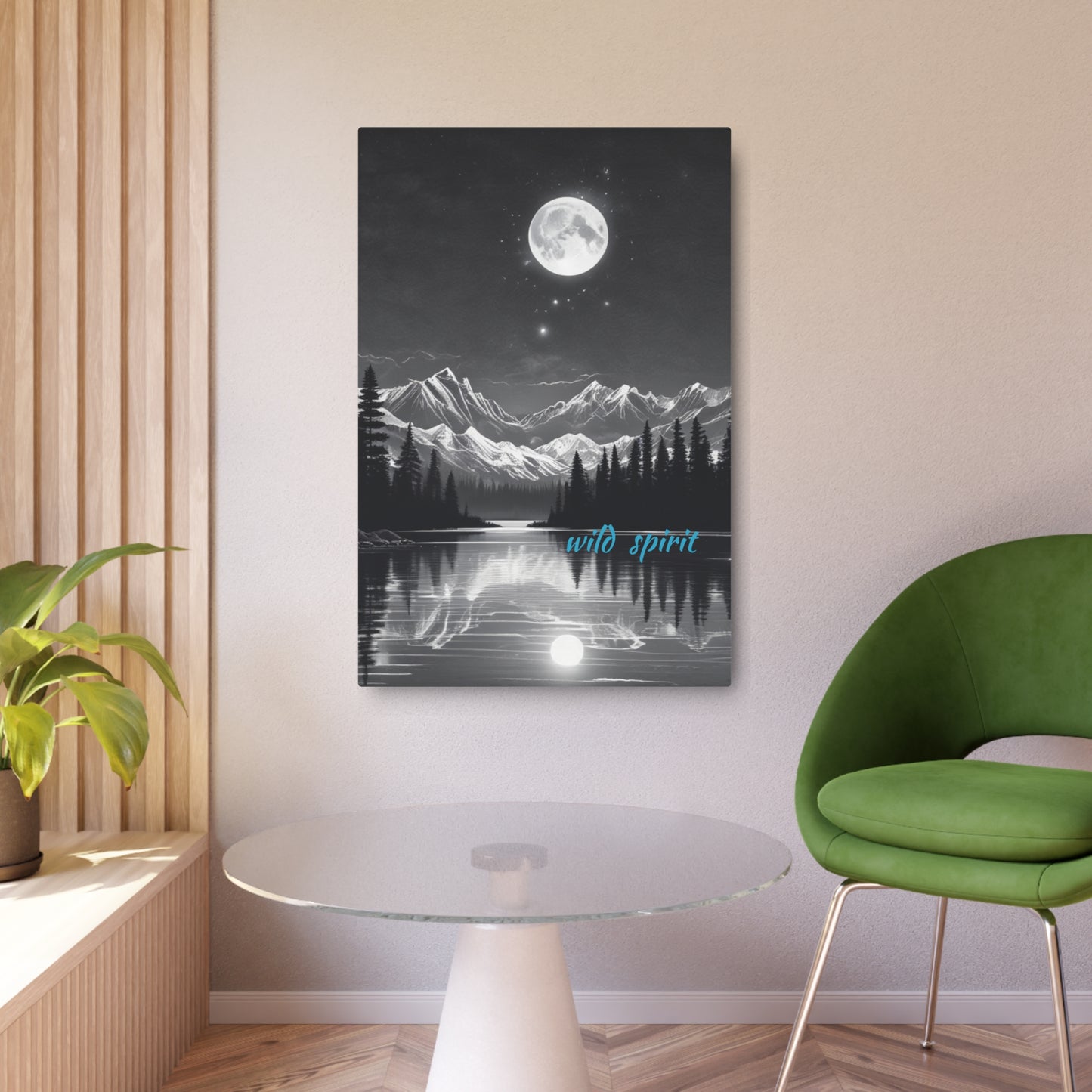 Metal Art Sign Moon and Stars Reflection Design