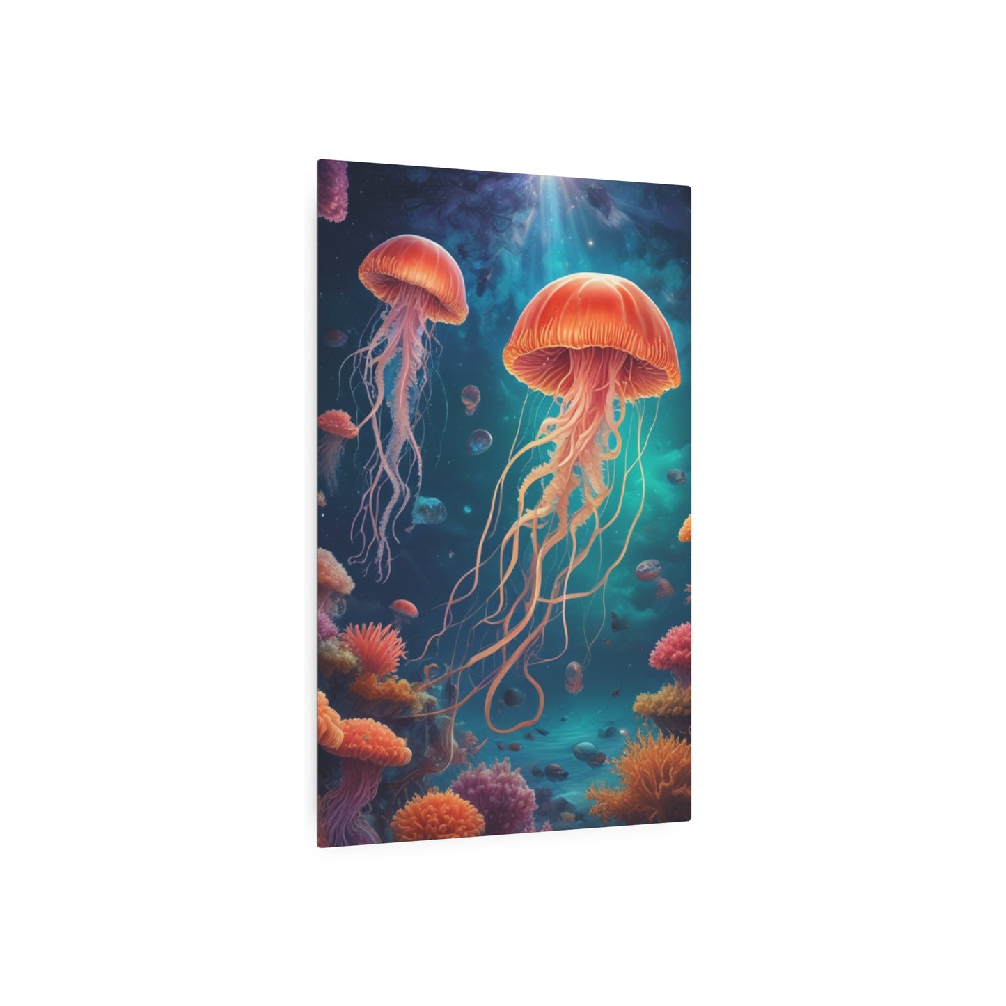 Metal Art Sign - Down in the Deep Jellyfish Design