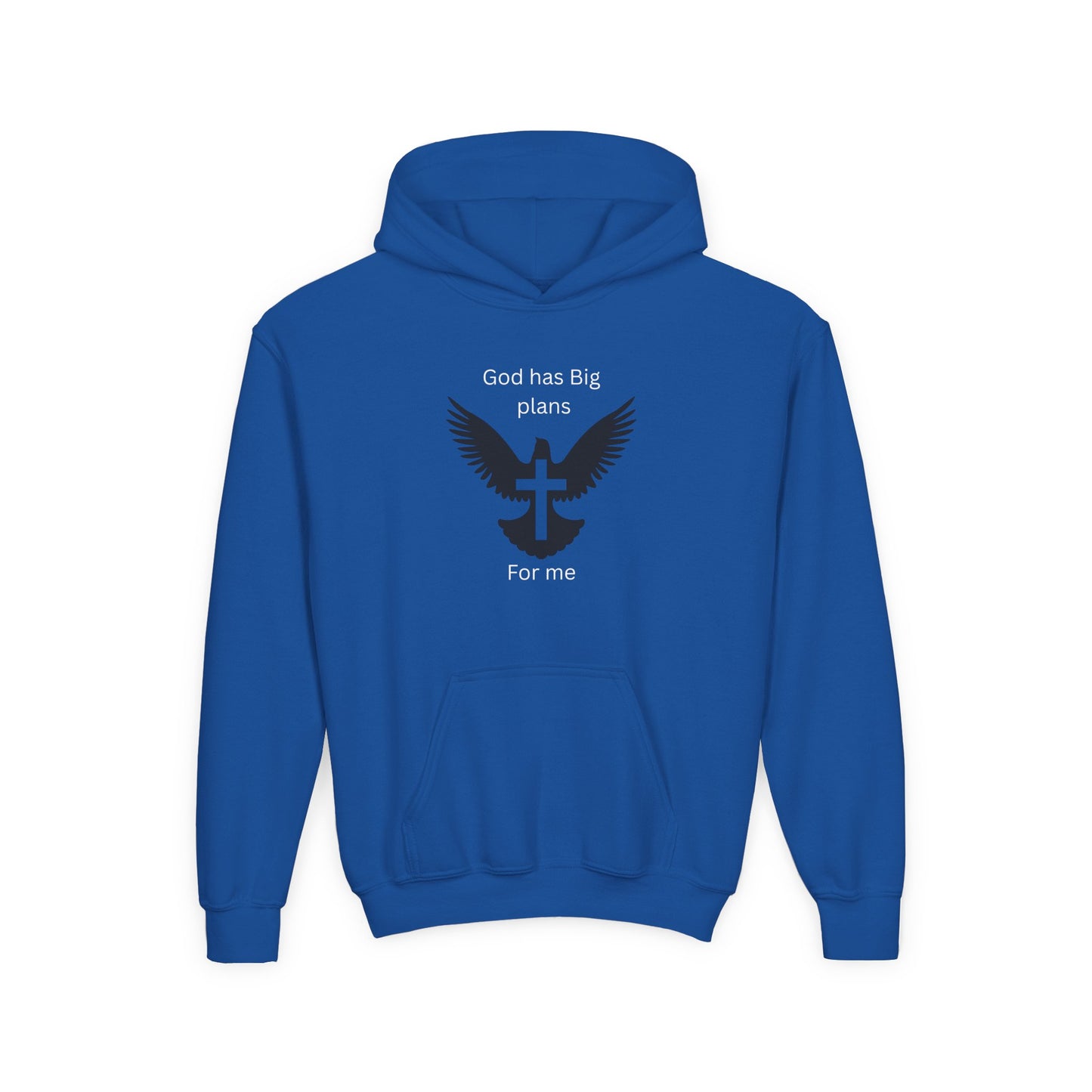 Inspirational Youth Hoodie - God Has Big Plans Design with Wings