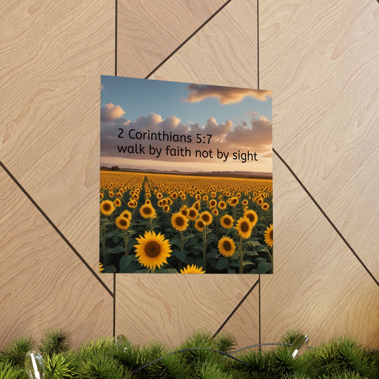 Inspiring Faith Wall Art, Sunflower Poster, Inspirational Home Decor, Christian Gift, Motivational Print