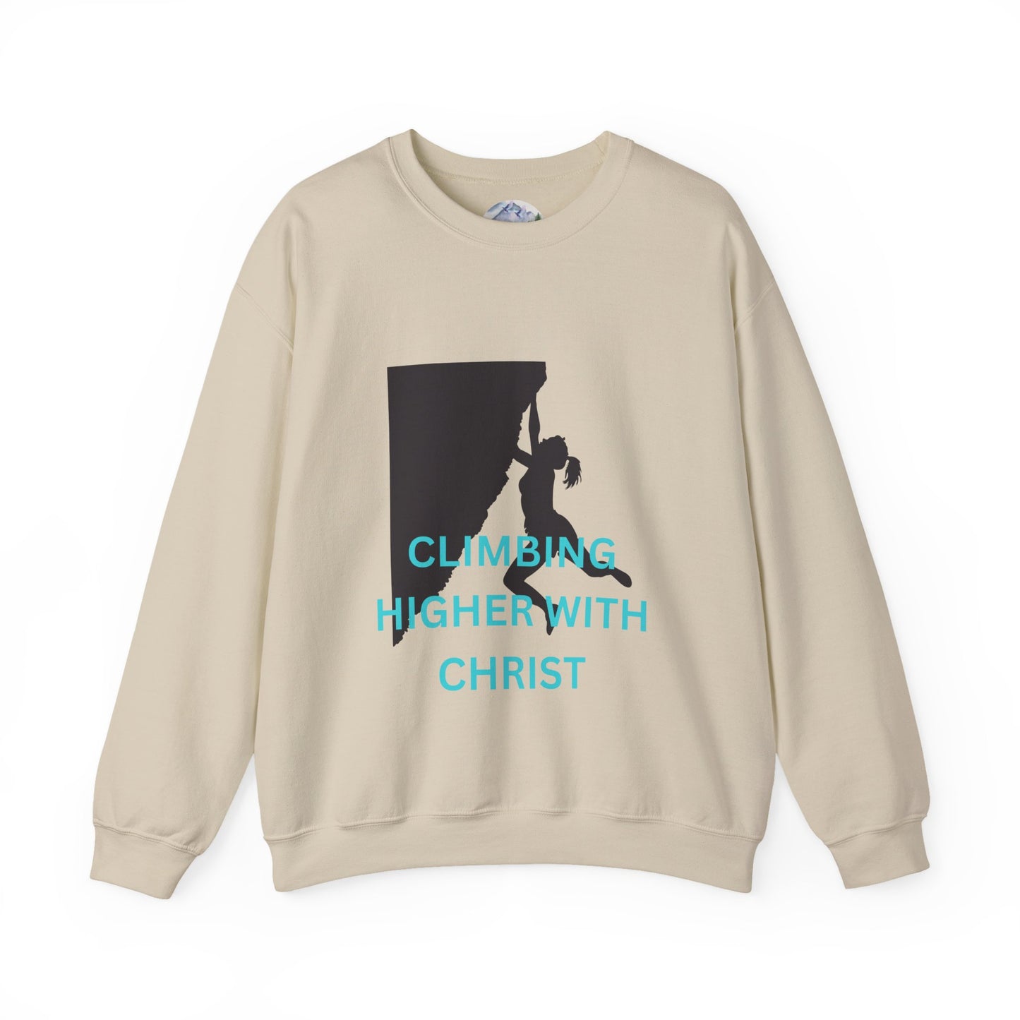 Crewneck Sweatshirt - Rock Climbing 'Climbing Higher with Christ'