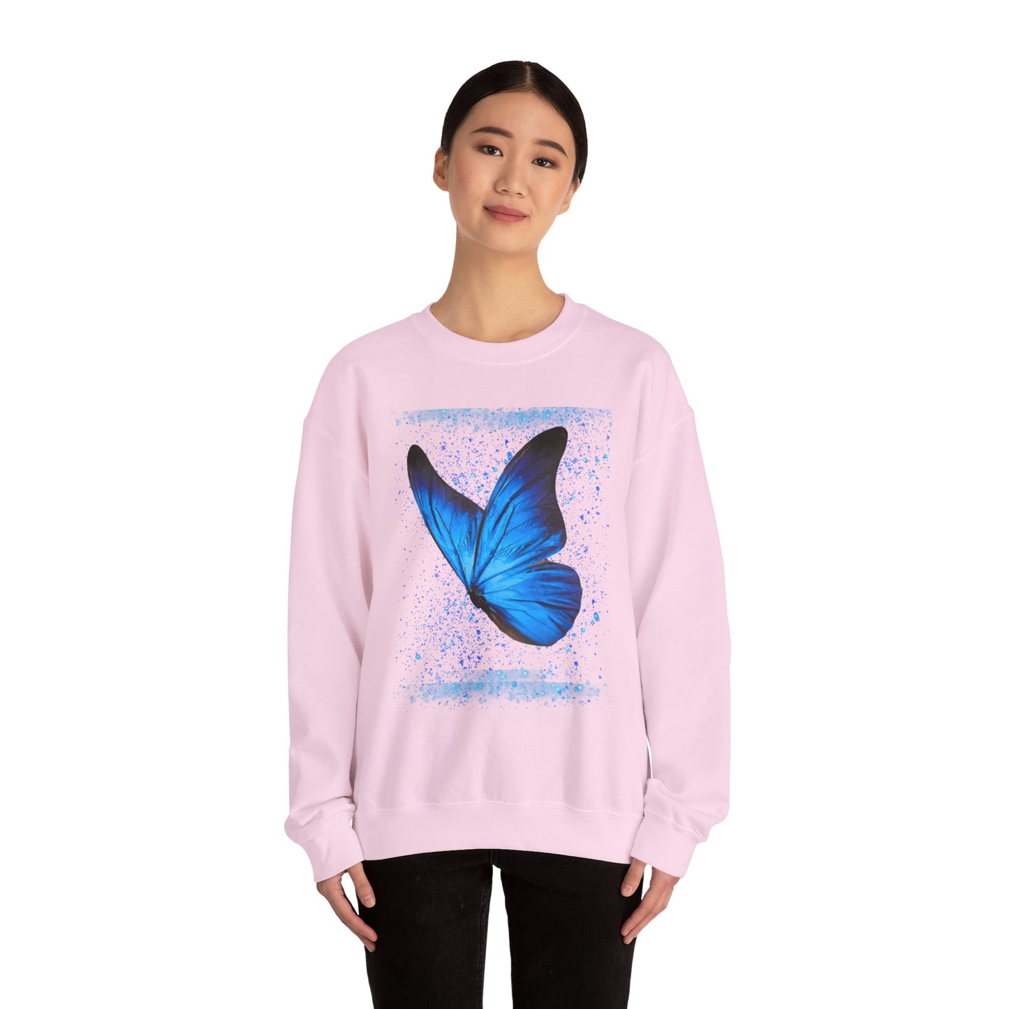 Sparkle Blue Butterfly Unisex Sweatshirt - Heavy Blend Crewneck