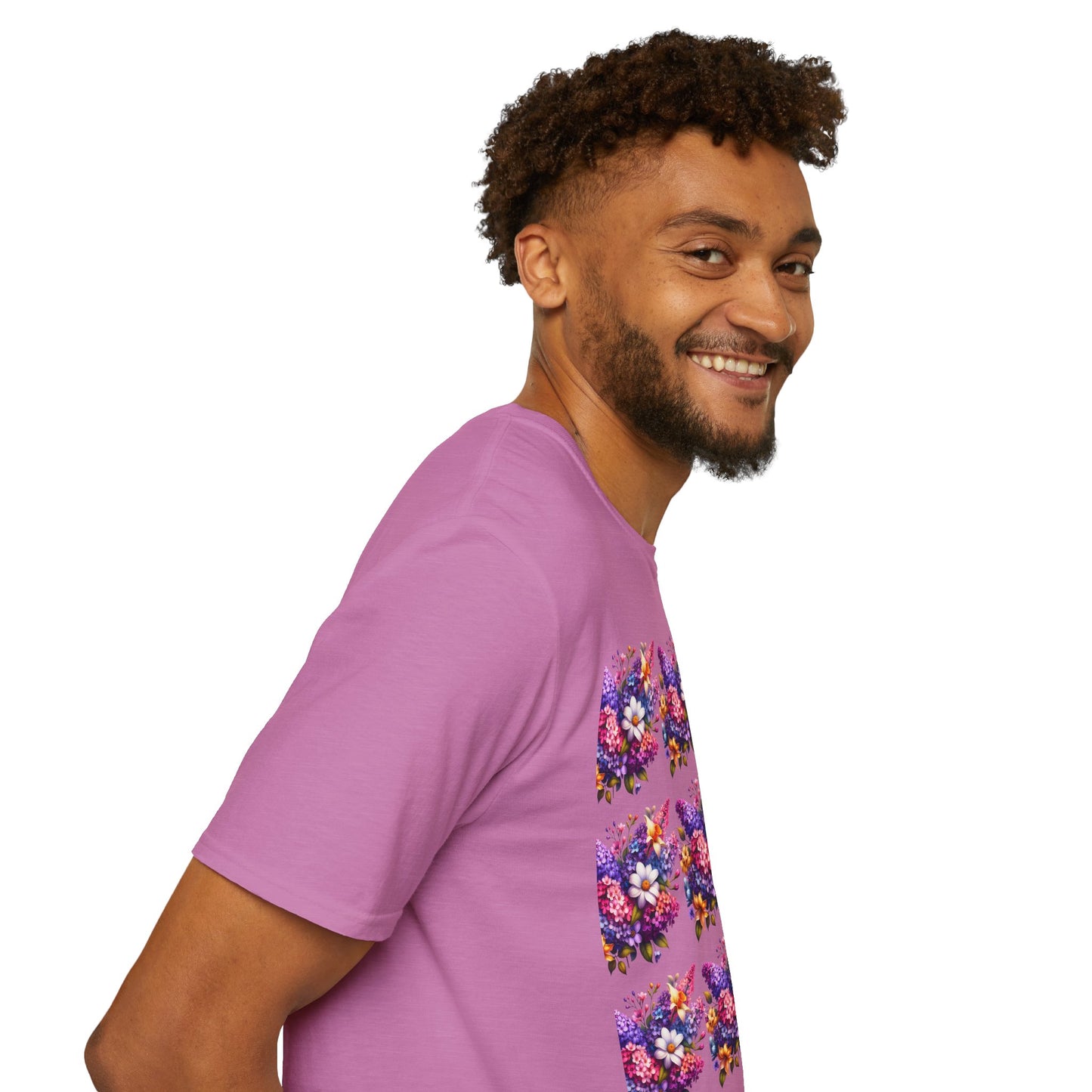 Floral Pattern Unisex Softstyle T-Shirt - Vibrant Spring Design