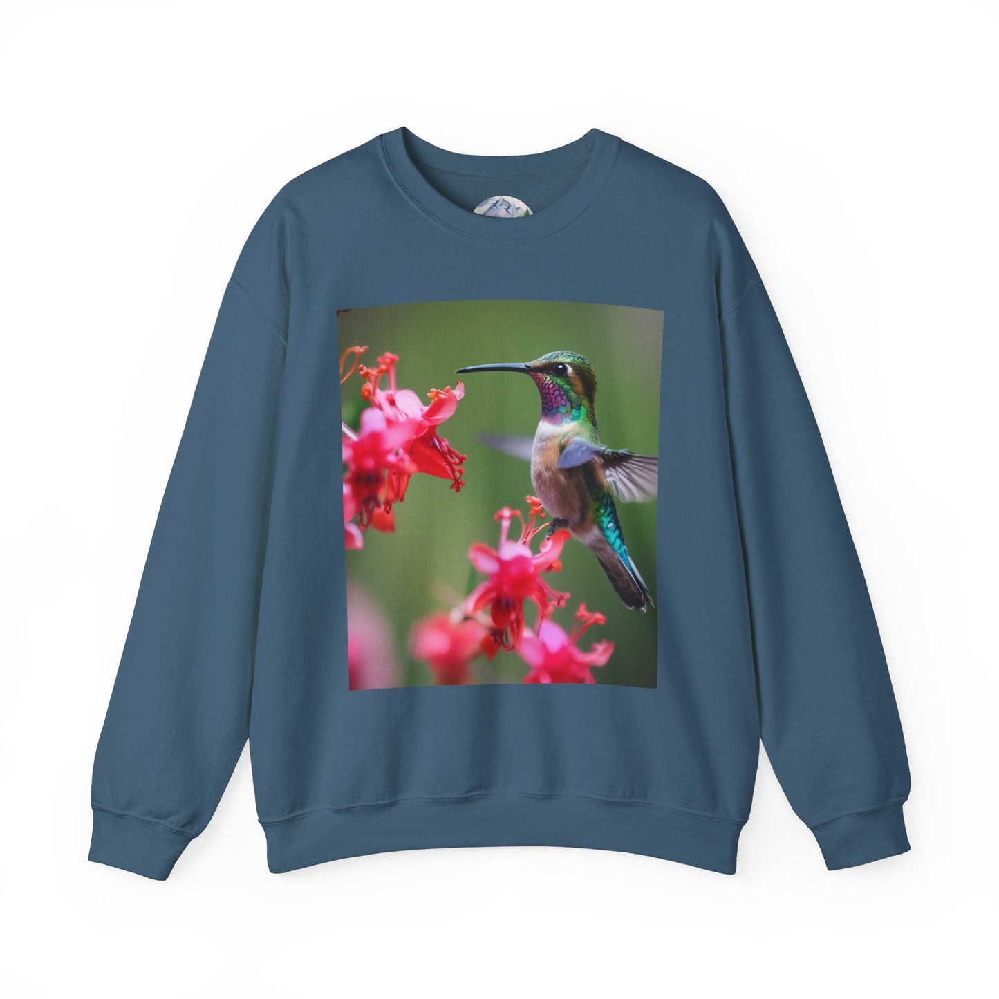 Fly free hummingbird & floral crewneck sweatshirt