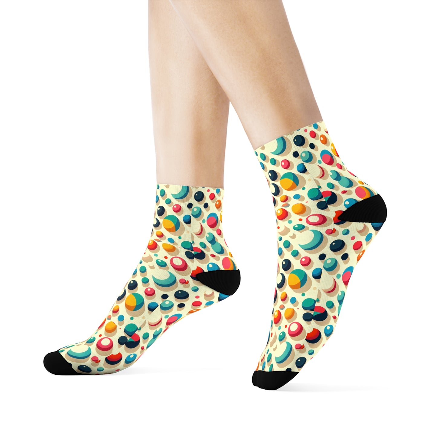 Colorful Polka Dot Crew Socks - Fun & Stylish Footwear for Everyday Wear