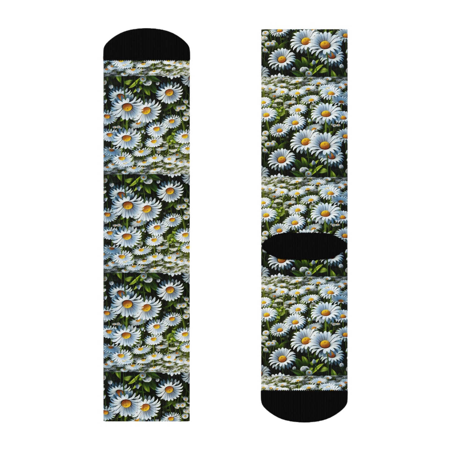 Floral Crew Socks - Whimsical Daisy Design for Everyday Wear