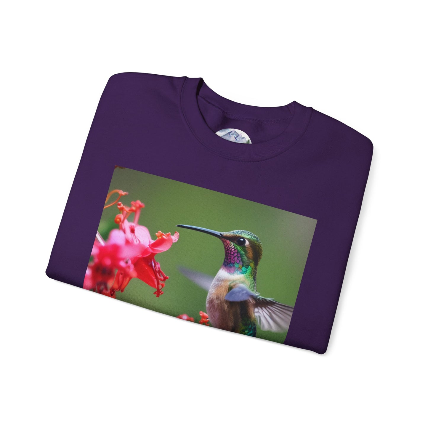 Fly free hummingbird & floral crewneck sweatshirt