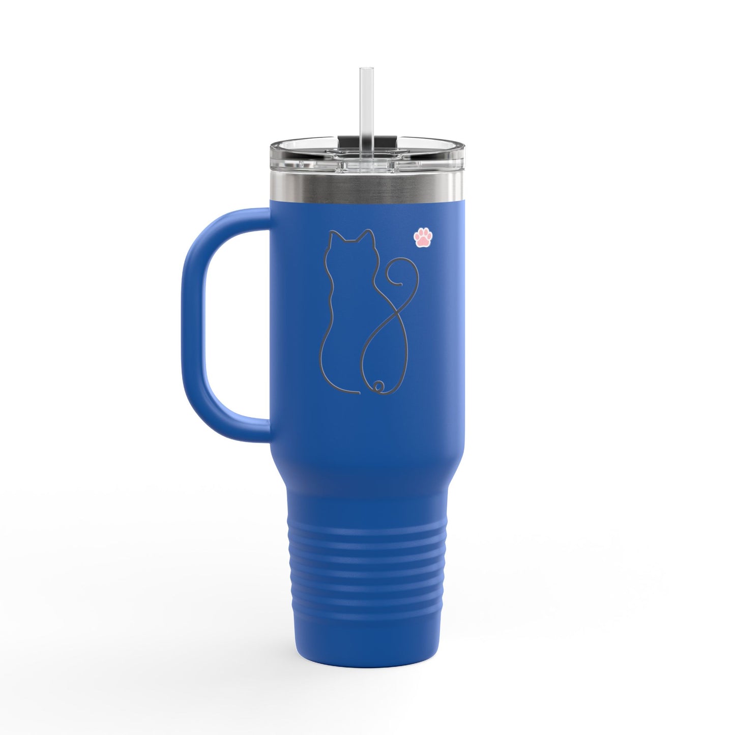 Cute Cat Insulated Travel Mug - 40oz Meow Design for Coffee Lovers