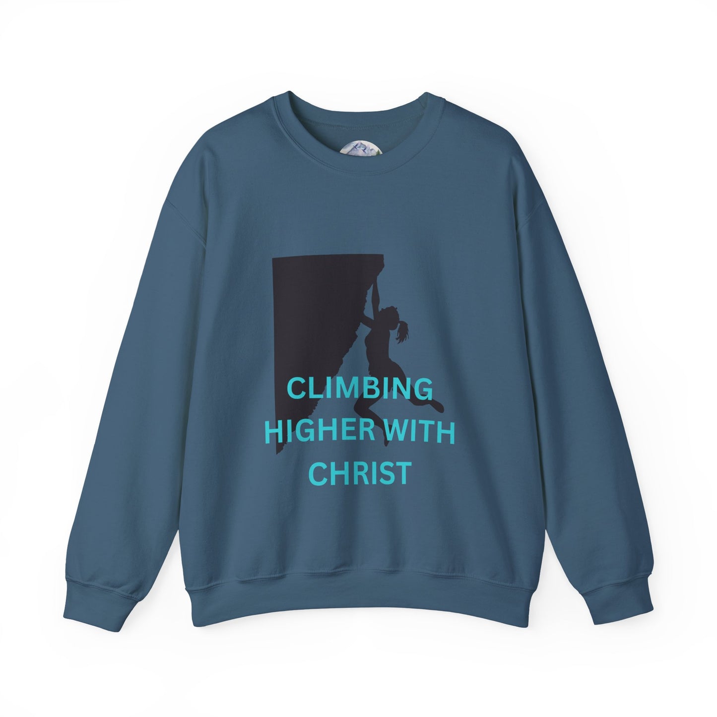 Crewneck Sweatshirt - Rock Climbing 'Climbing Higher with Christ'