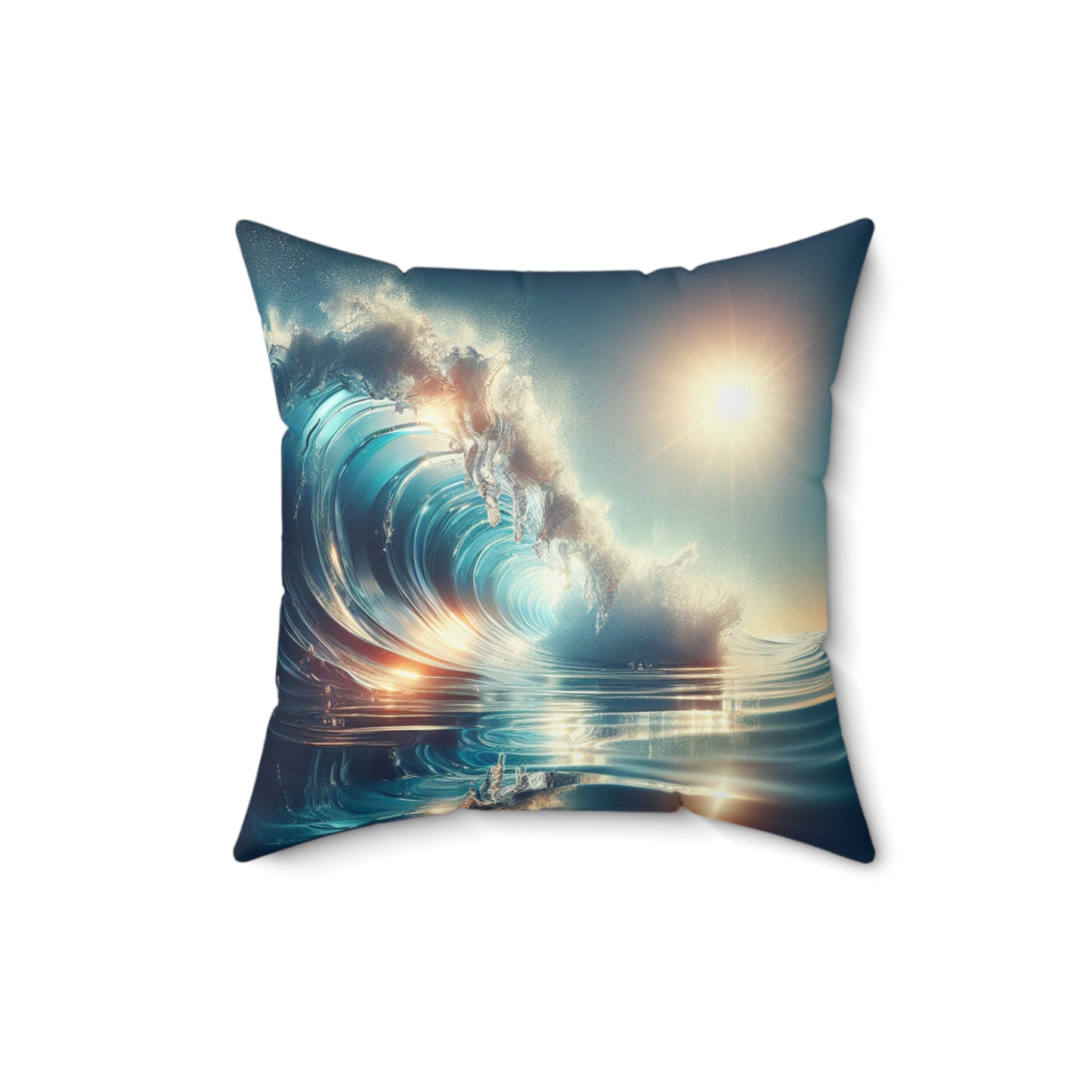Ocean Wave Art Pillow for Beach Lovers - Decorative Cushion with Serene Sea Vibes