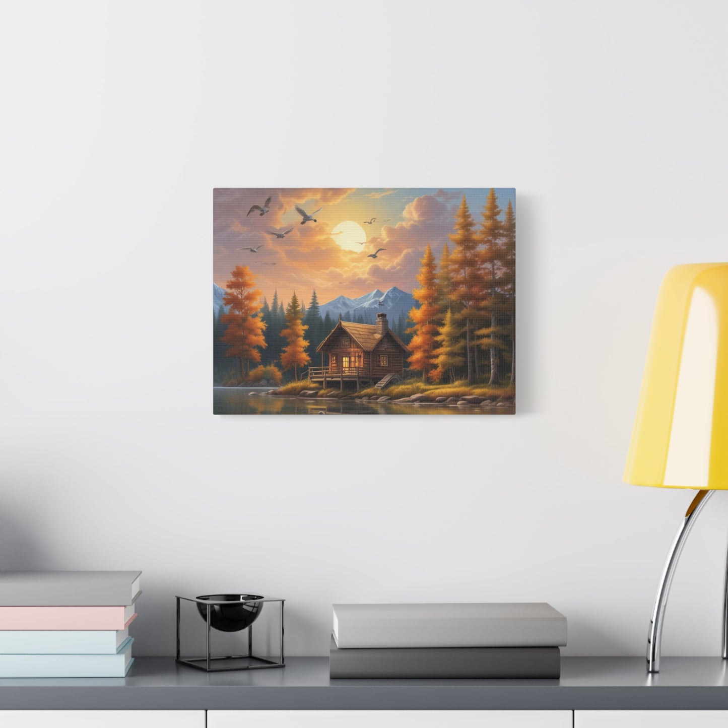 Canvas Wall Art Cabin by the Lake