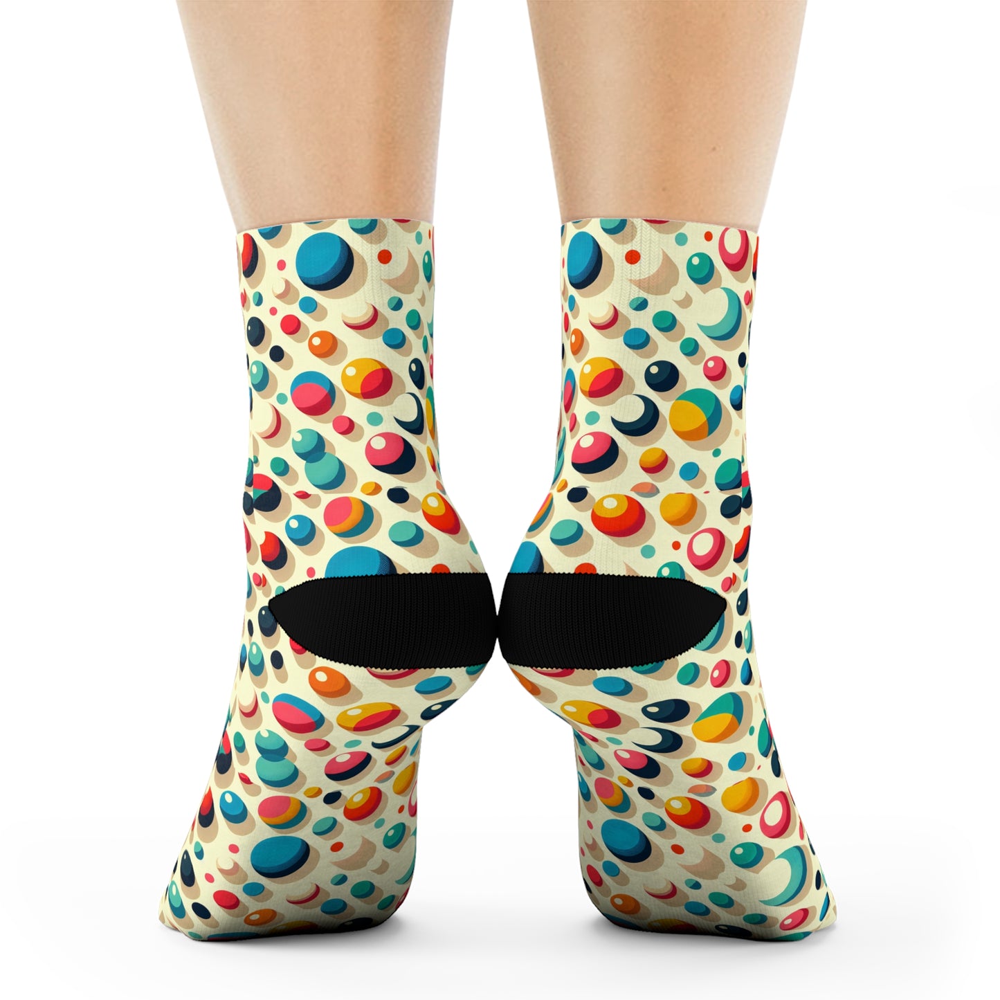 Colorful Polka Dot Crew Socks - Fun & Stylish Footwear for Everyday Wear