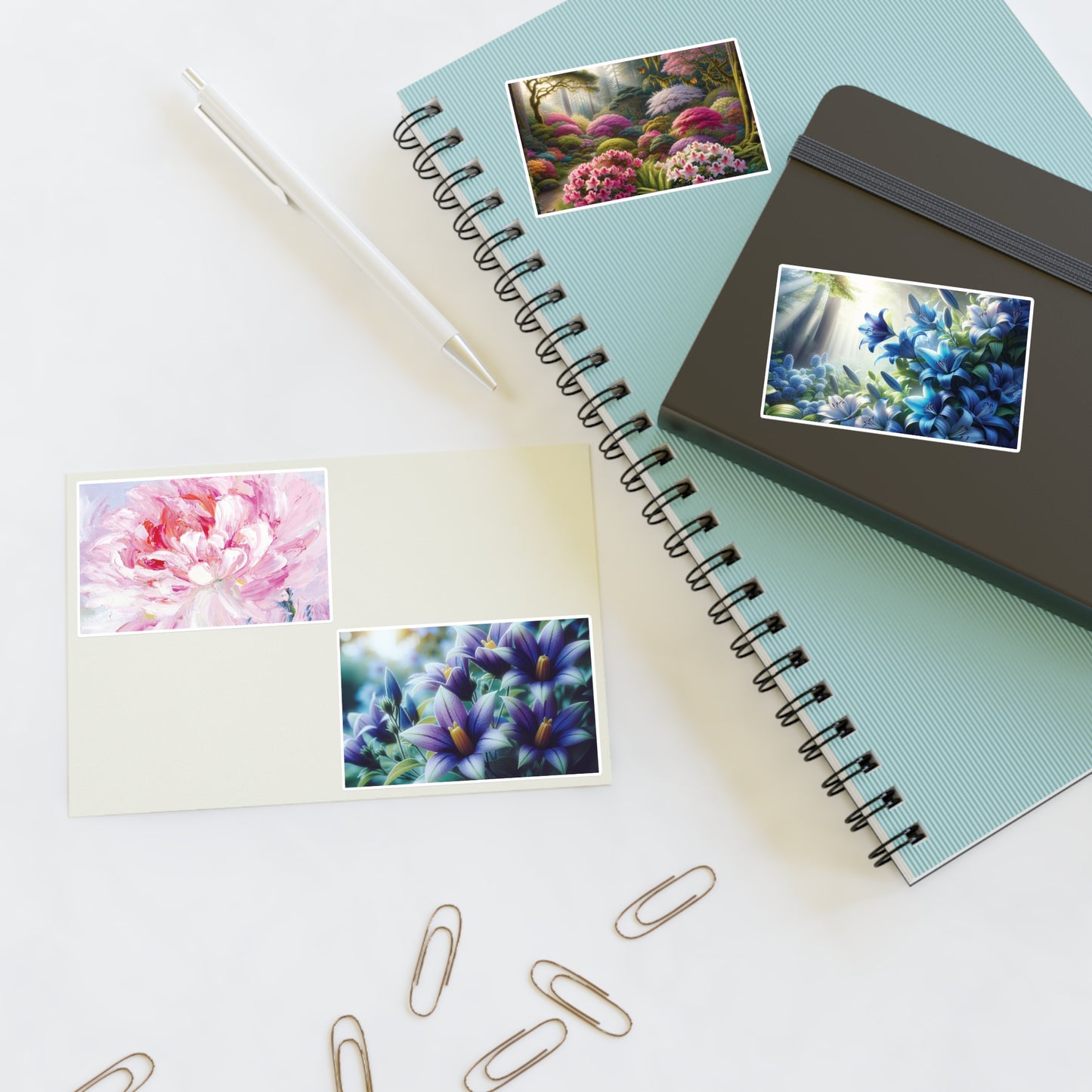 Vibrant Floral Sticker Sheets for Creative Decorating, Scrapbooking, Gift Wrapping, Journaling, Home Office Organization