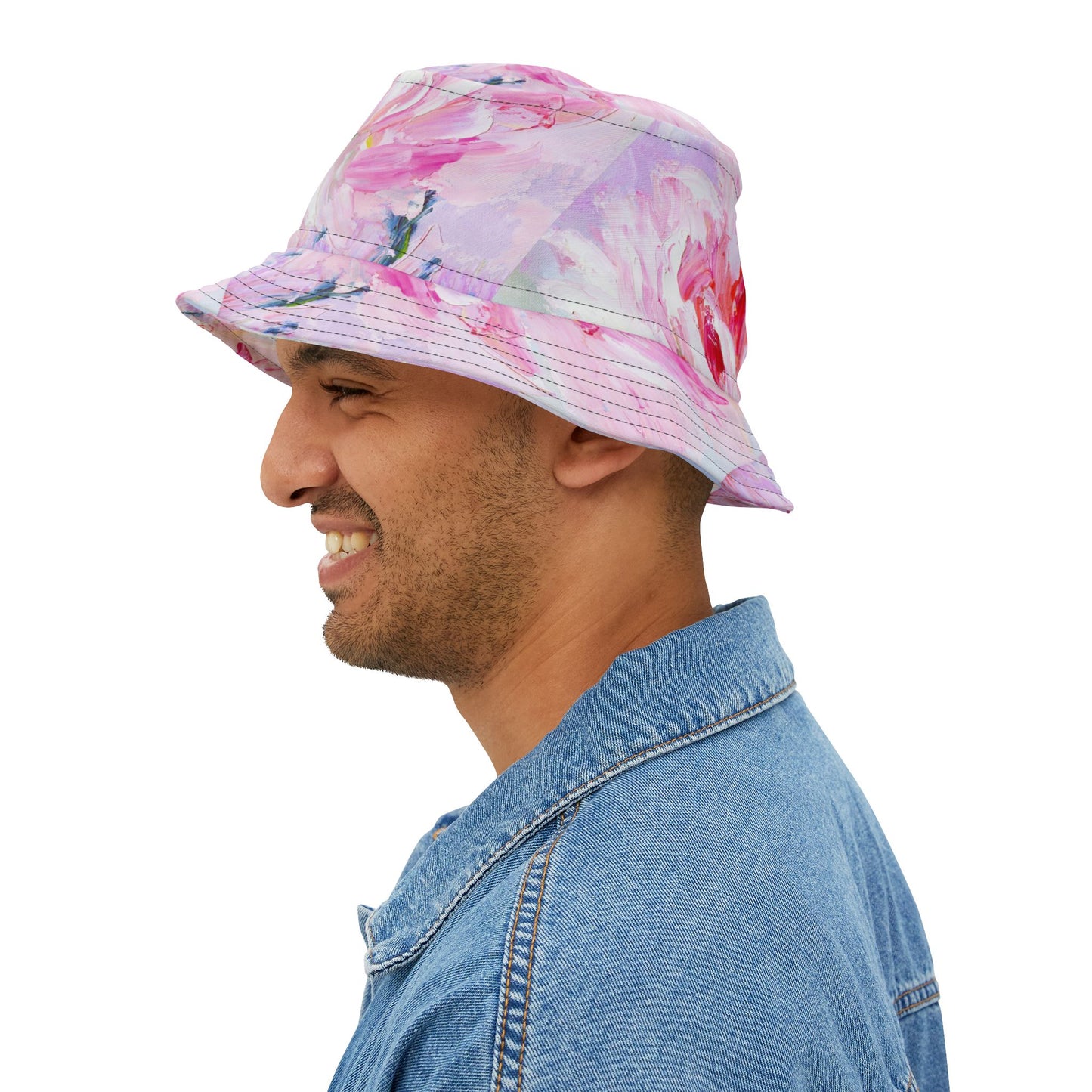Floral Bucket Hat - Pink AOP, Summer Accessory, Boho Style, Gift for Her, Beachwear, Festival Fashion
