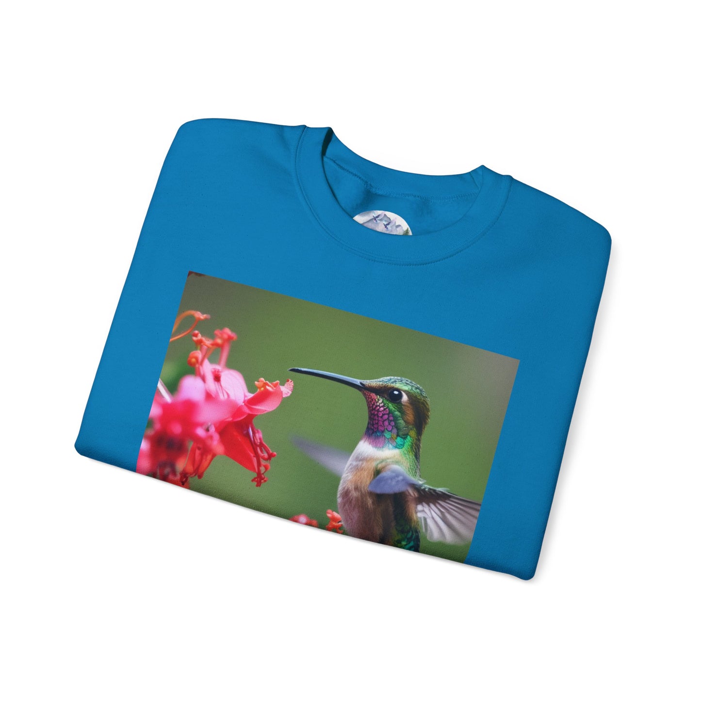 Fly free hummingbird & floral crewneck sweatshirt
