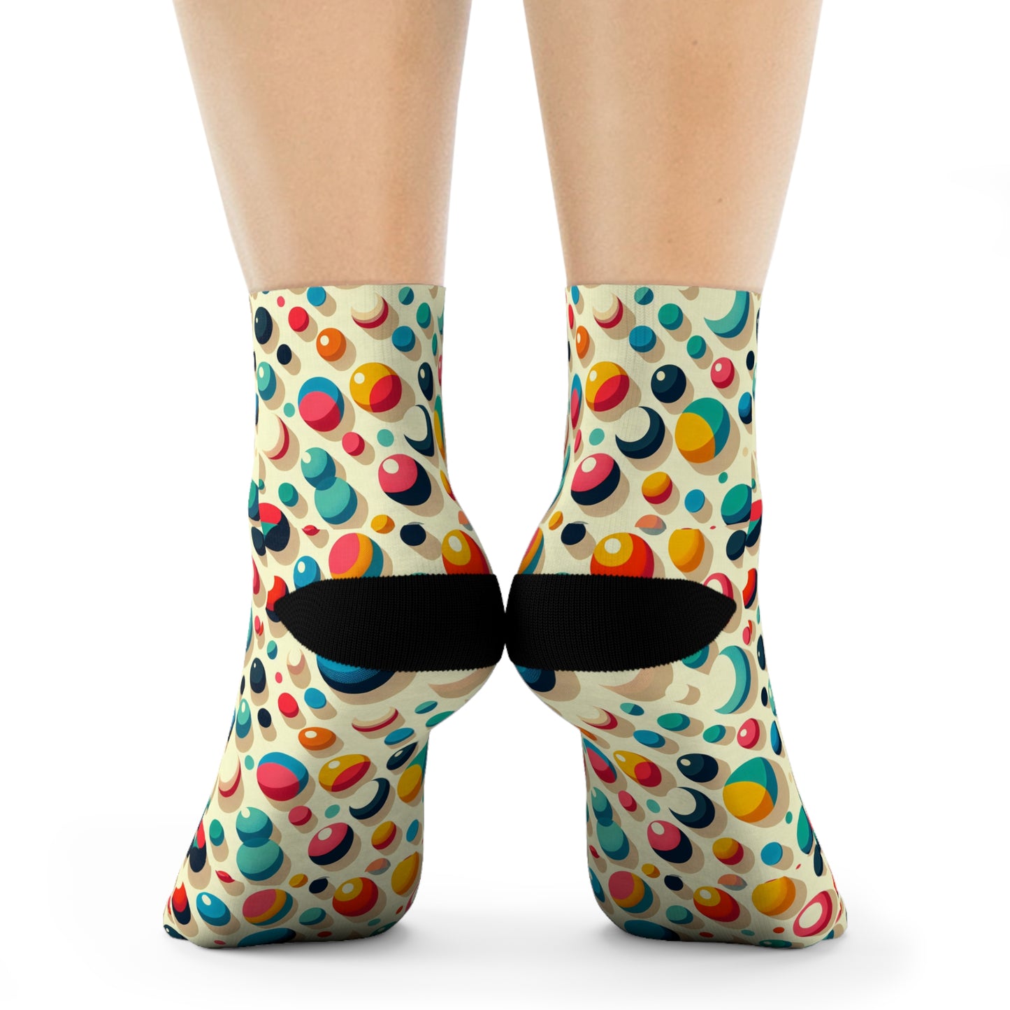 Colorful Polka Dot Crew Socks - Fun & Stylish Footwear for Everyday Wear