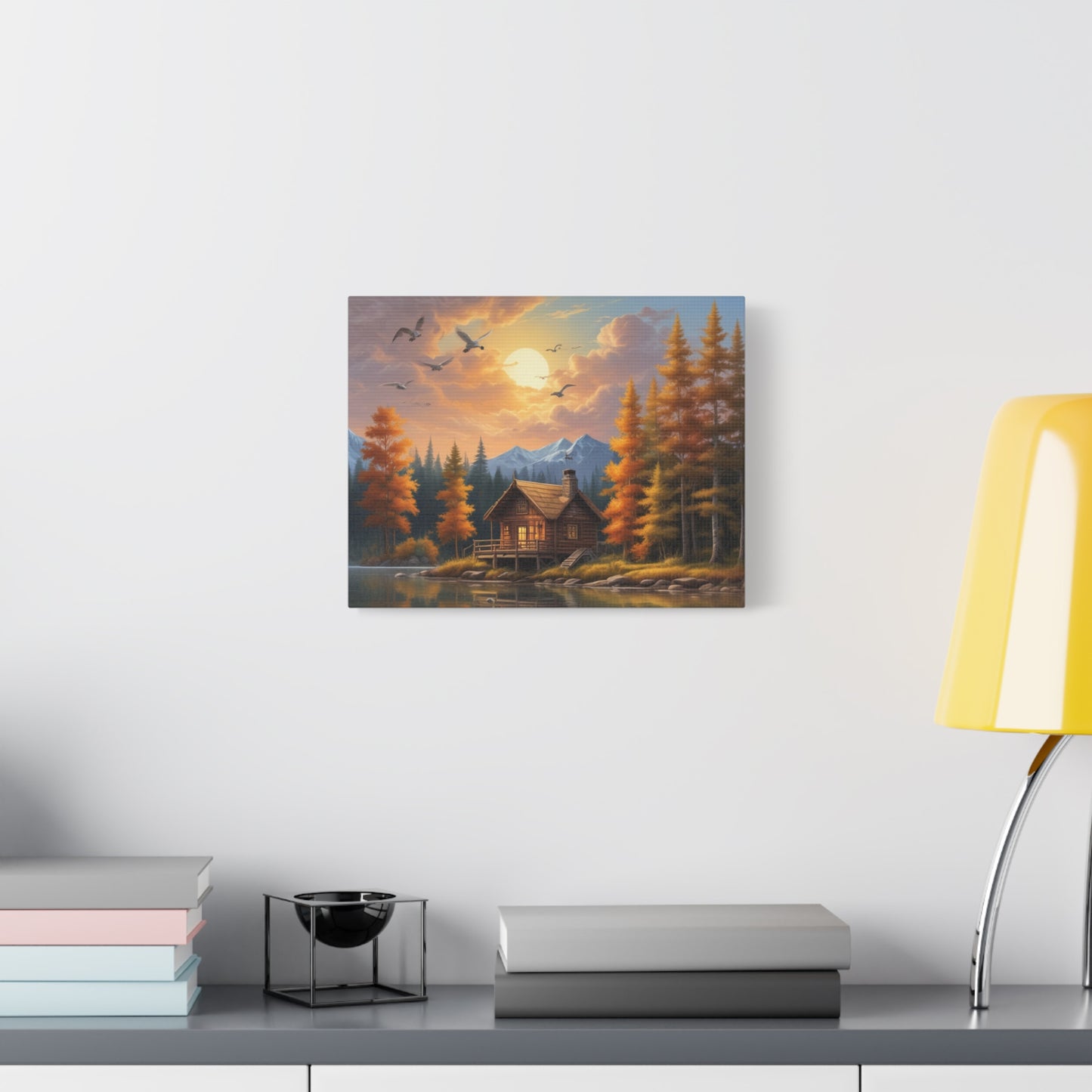 Canvas Wall Art Cabin by the Lake