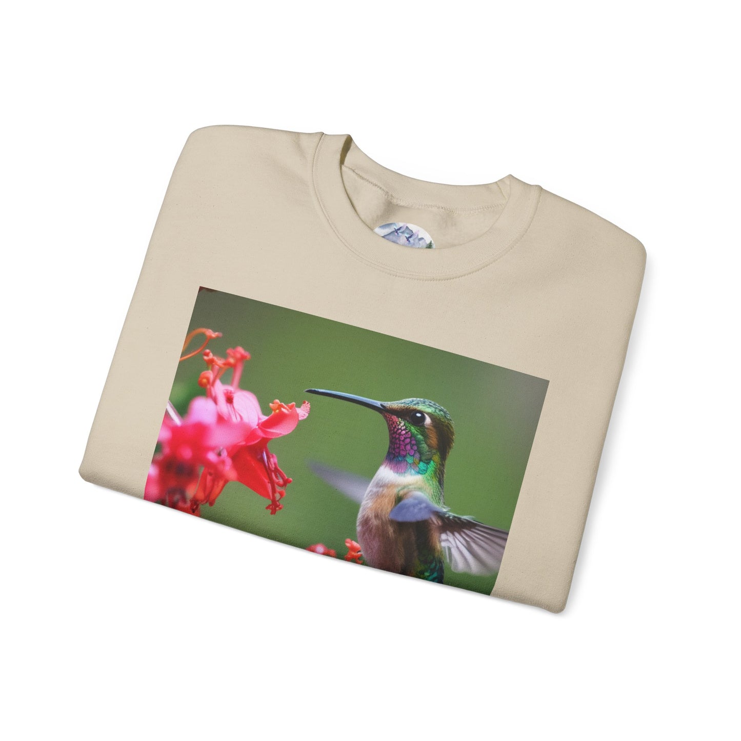 Fly free hummingbird & floral crewneck sweatshirt