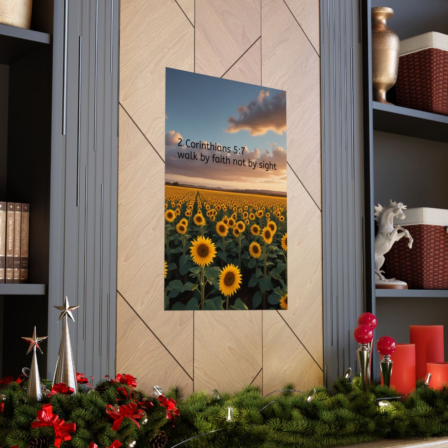 Inspiring Faith Wall Art, Sunflower Poster, Inspirational Home Decor, Christian Gift, Motivational Print