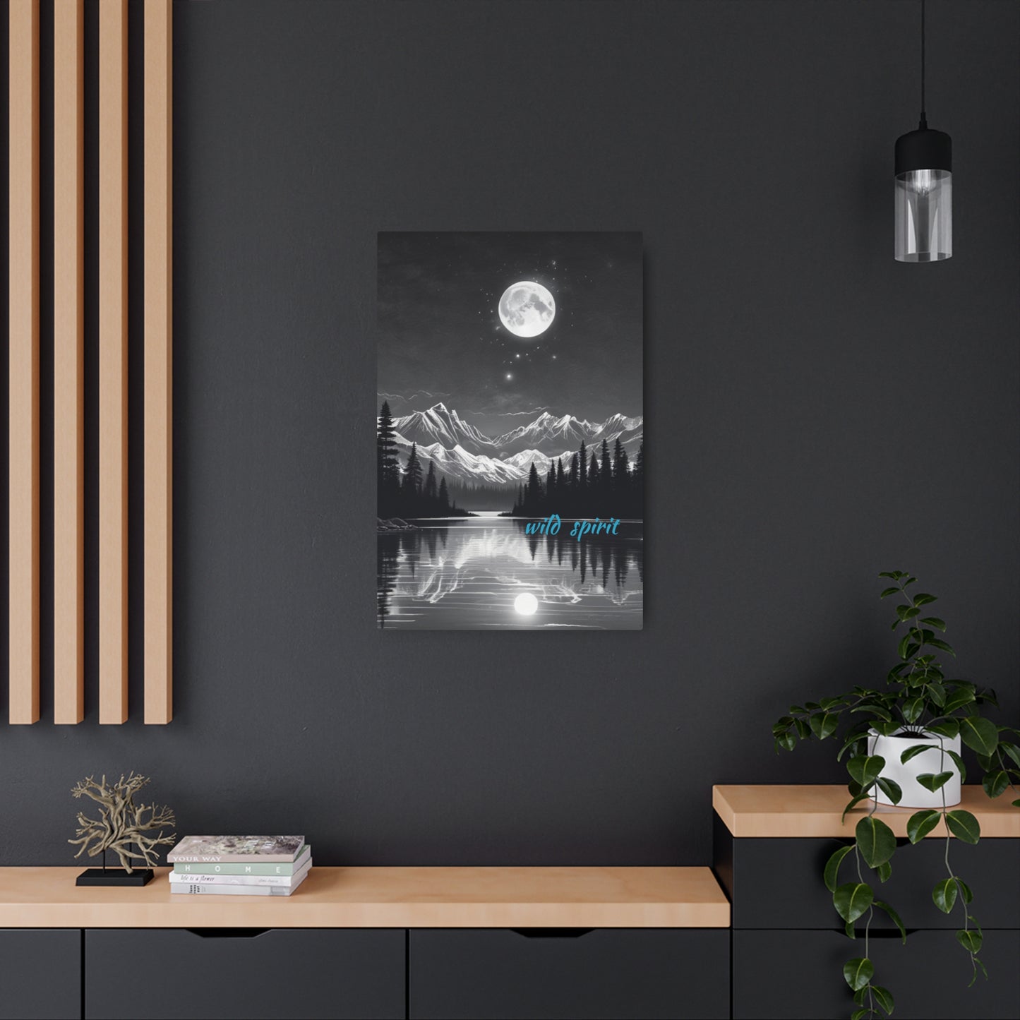 Metal Art Sign Moon and Stars Reflection Design