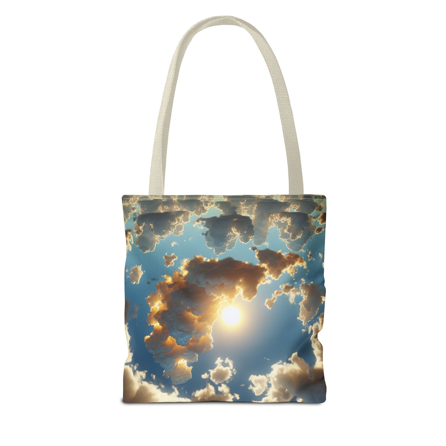 Religious Tote Bag with Flower Cross Design