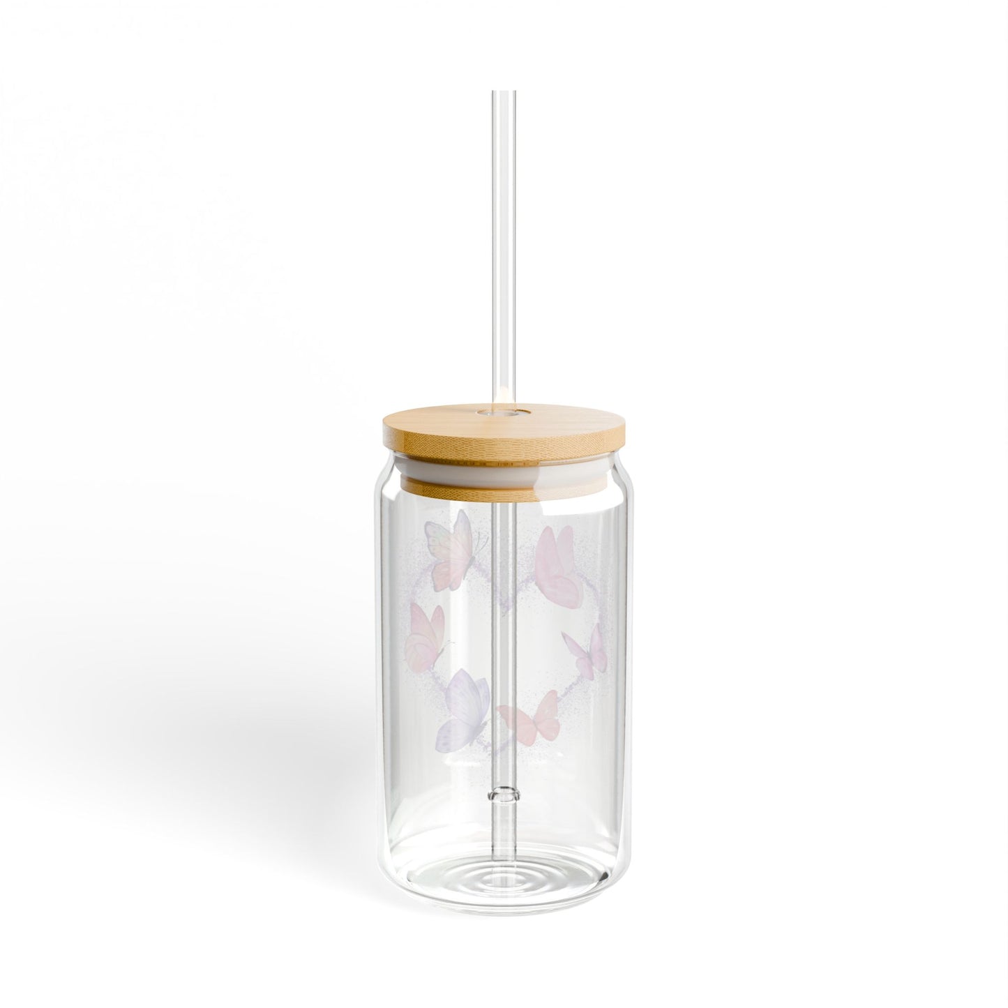 Valentine's Day Butterfly Heart Sipper Glass