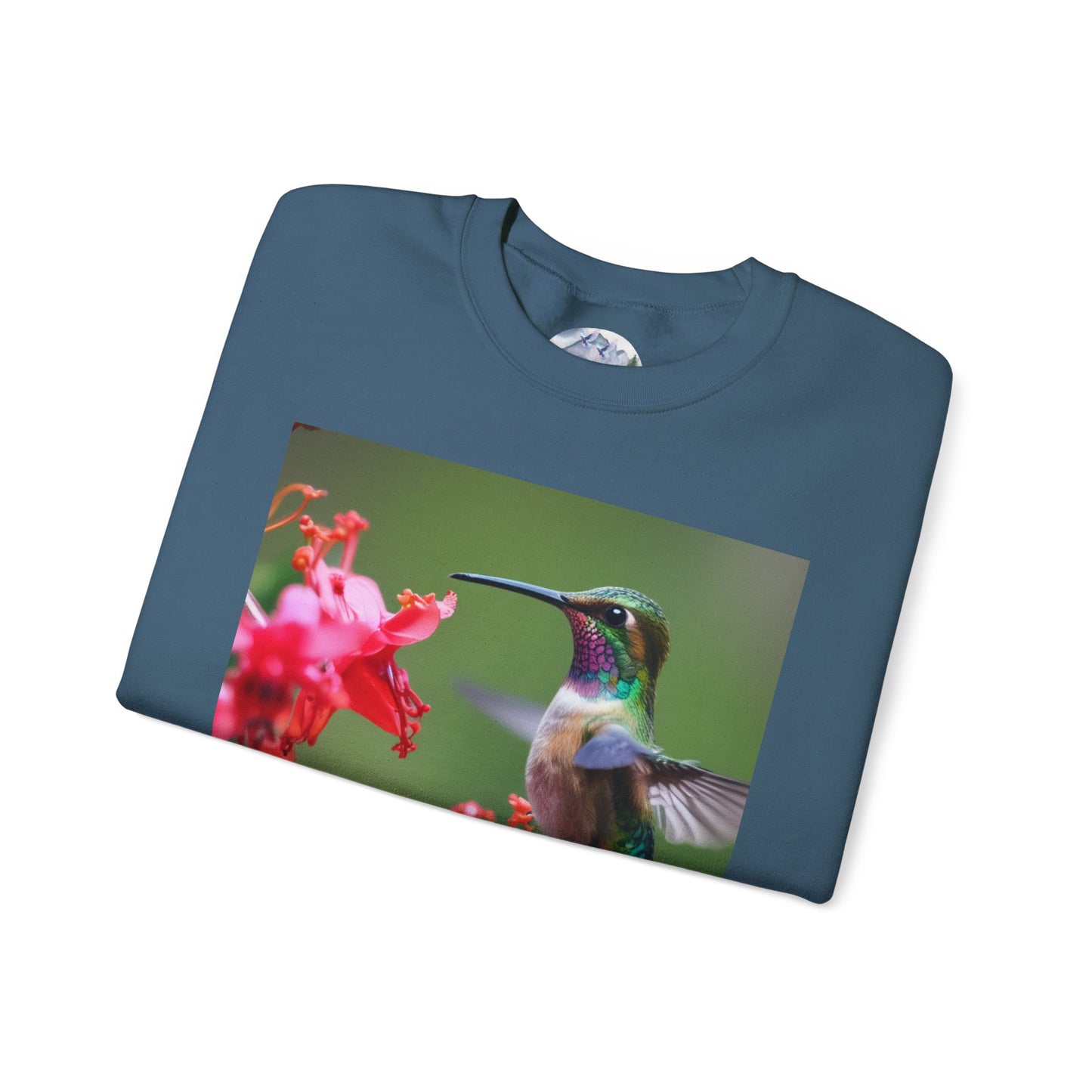 Fly free hummingbird & floral crewneck sweatshirt