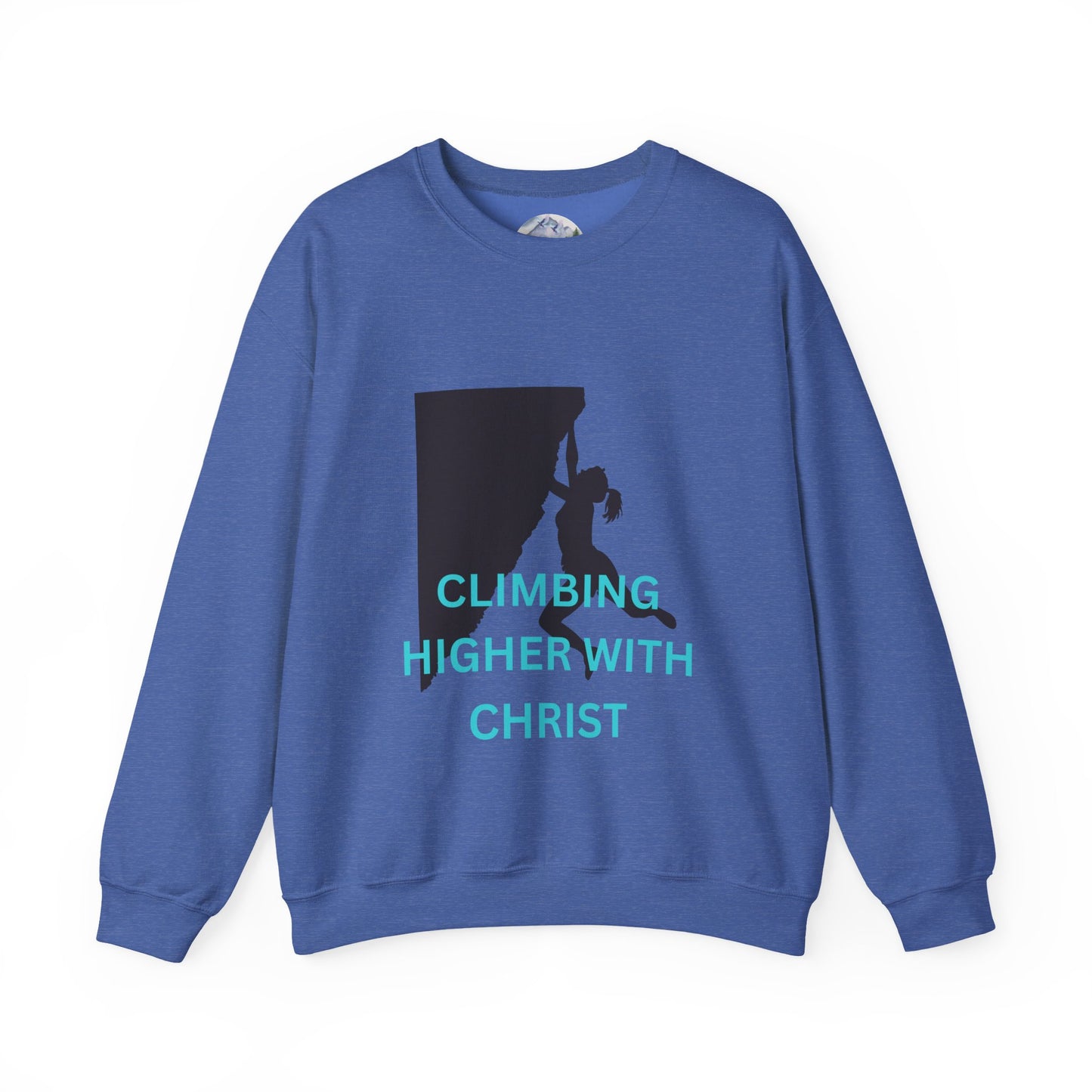 Crewneck Sweatshirt - Rock Climbing 'Climbing Higher with Christ'
