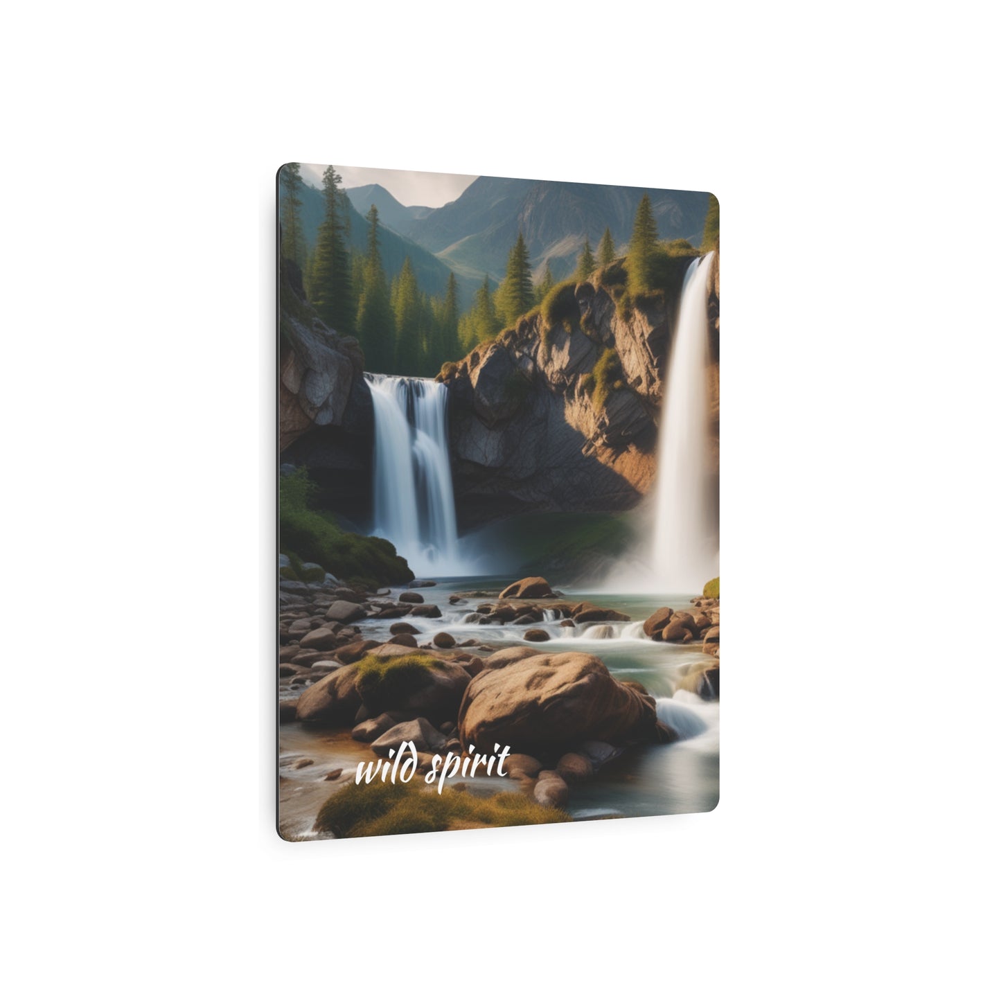 Metal Art Sign - Mountain Forest Waterfall Creek Design