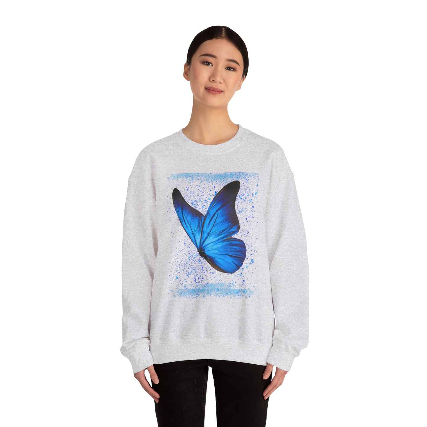 Sparkle Blue Butterfly Unisex Sweatshirt - Heavy Blend Crewneck