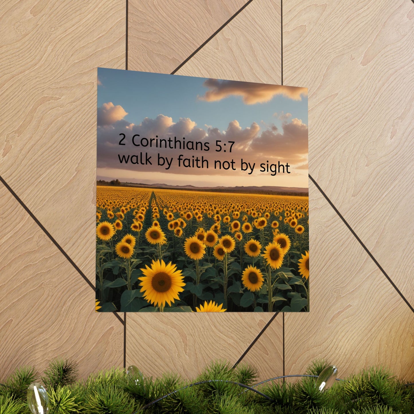 Inspiring Faith Wall Art, Sunflower Poster, Inspirational Home Decor, Christian Gift, Motivational Print