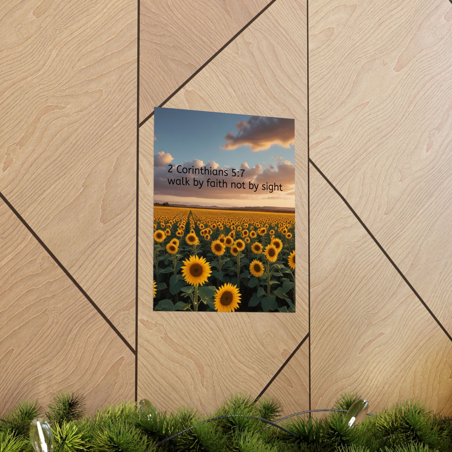 Inspiring Faith Wall Art, Sunflower Poster, Inspirational Home Decor, Christian Gift, Motivational Print