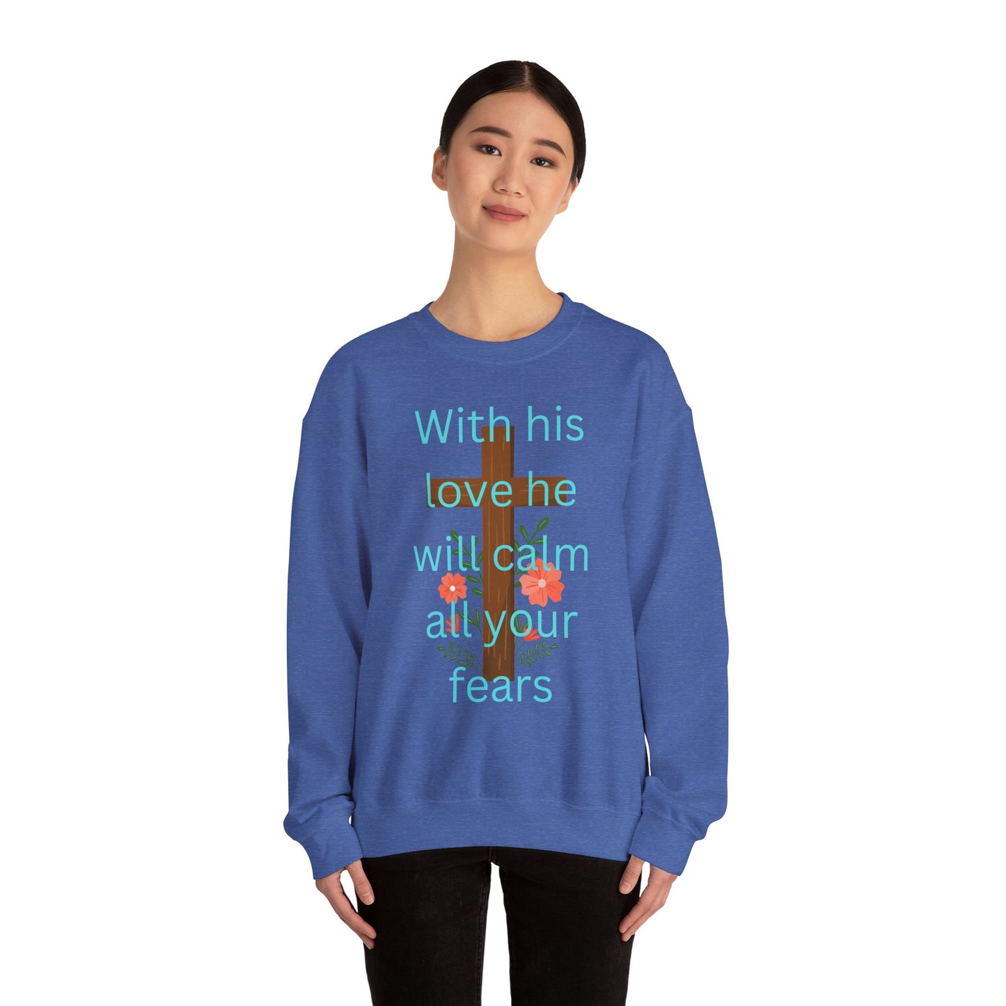 Christian Cross Floral Unisex Sweatshirt