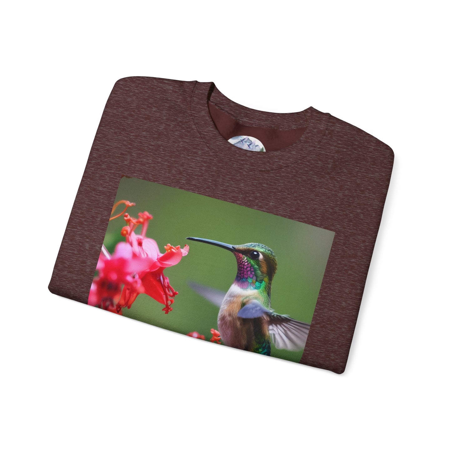 Fly free hummingbird & floral crewneck sweatshirt